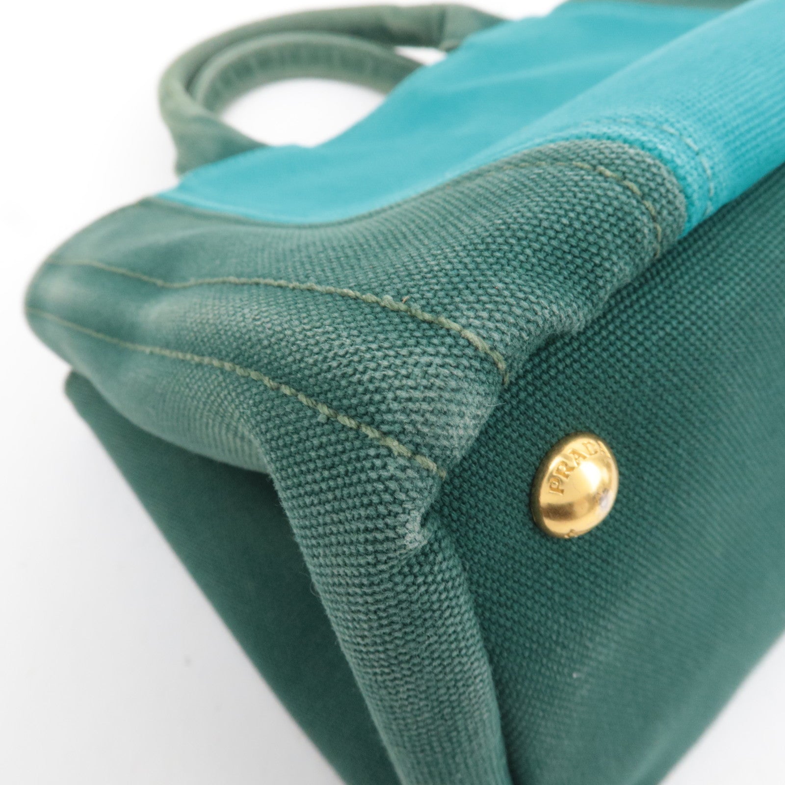 PRADA Canapa Mini 2Way Bag Canvas Green 1BG439