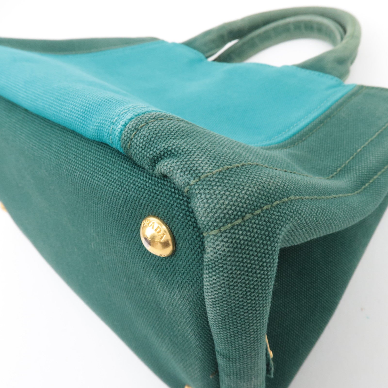 PRADA Canapa Mini 2Way Bag Canvas Green 1BG439