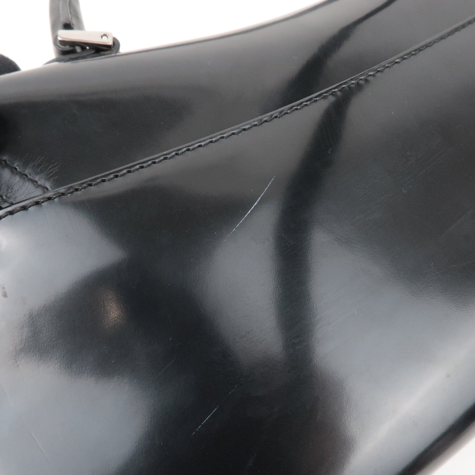 Christian Dior Saddle 2Way Bag Patent Leather Black