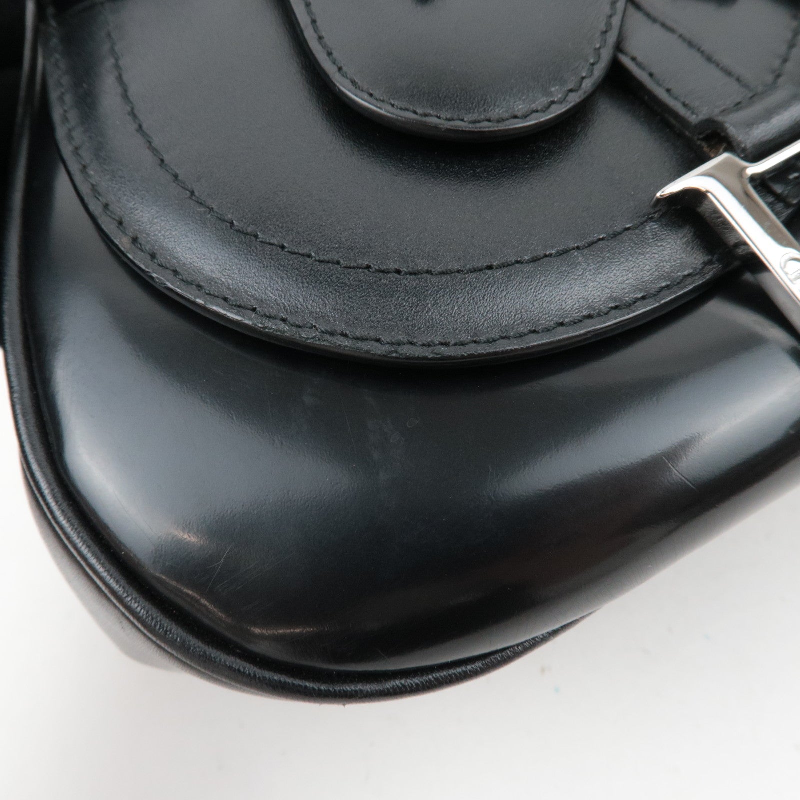 Christian Dior Saddle 2Way Bag Patent Leather Black