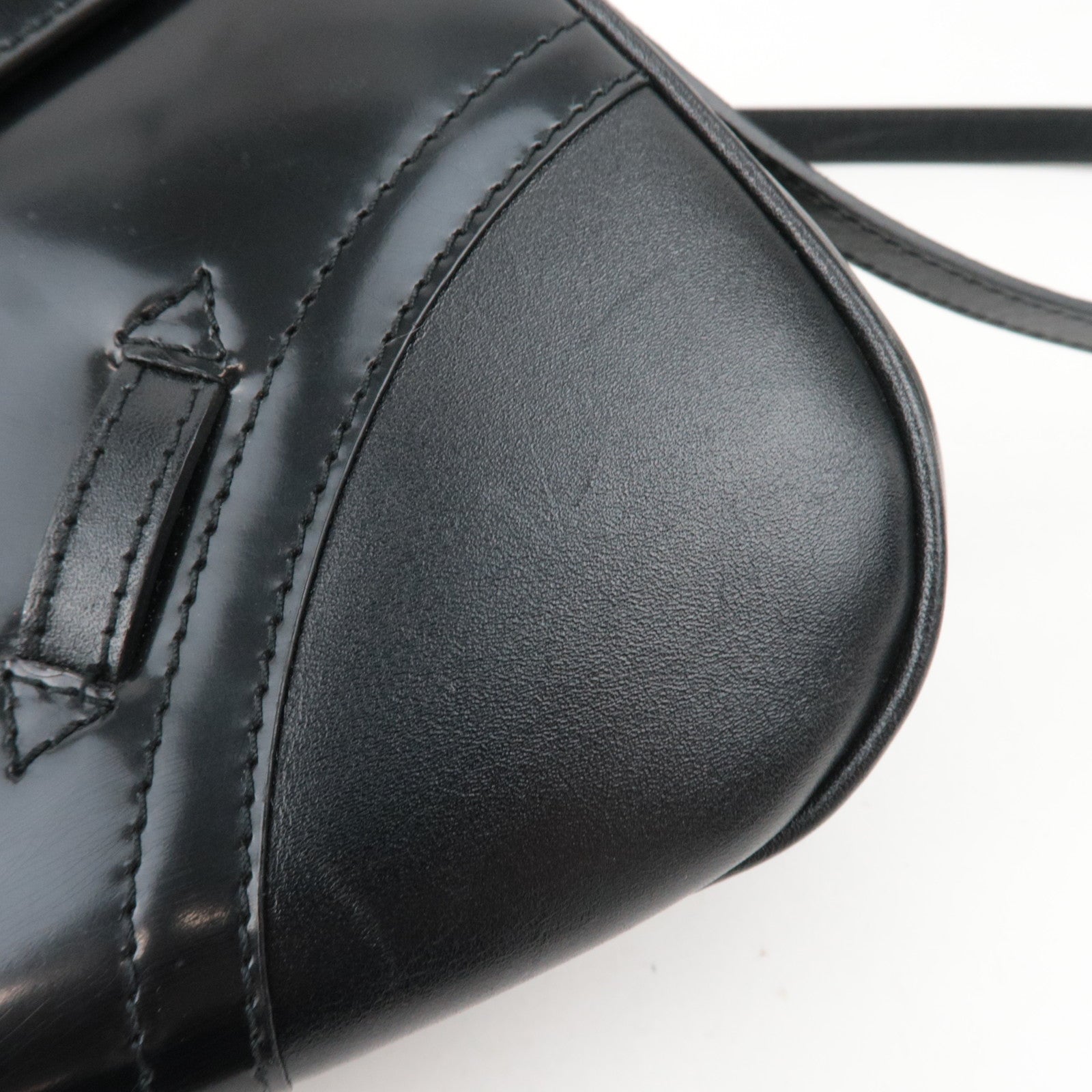 Christian Dior Saddle 2Way Bag Patent Leather Black