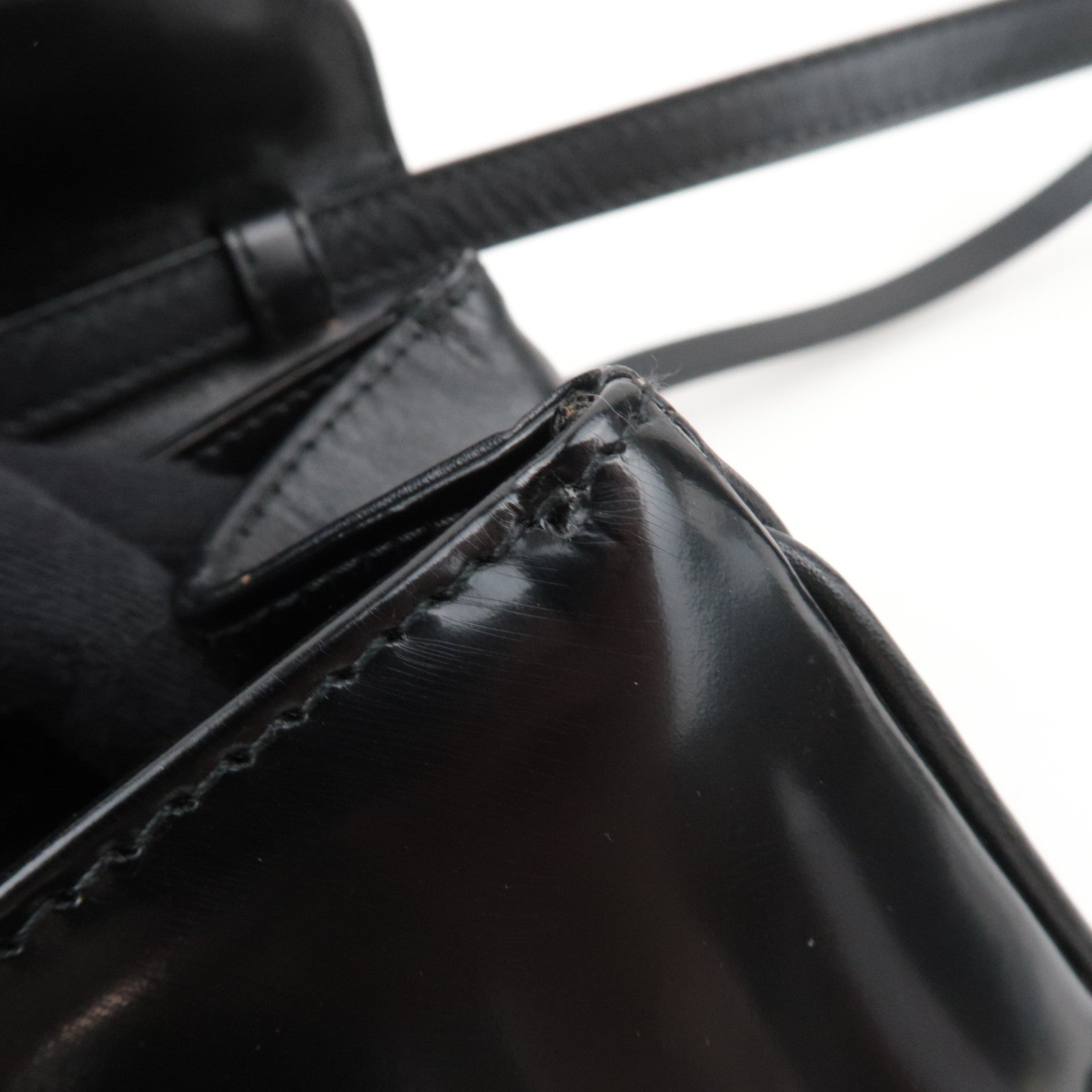 Christian Dior Saddle 2Way Bag Patent Leather Black