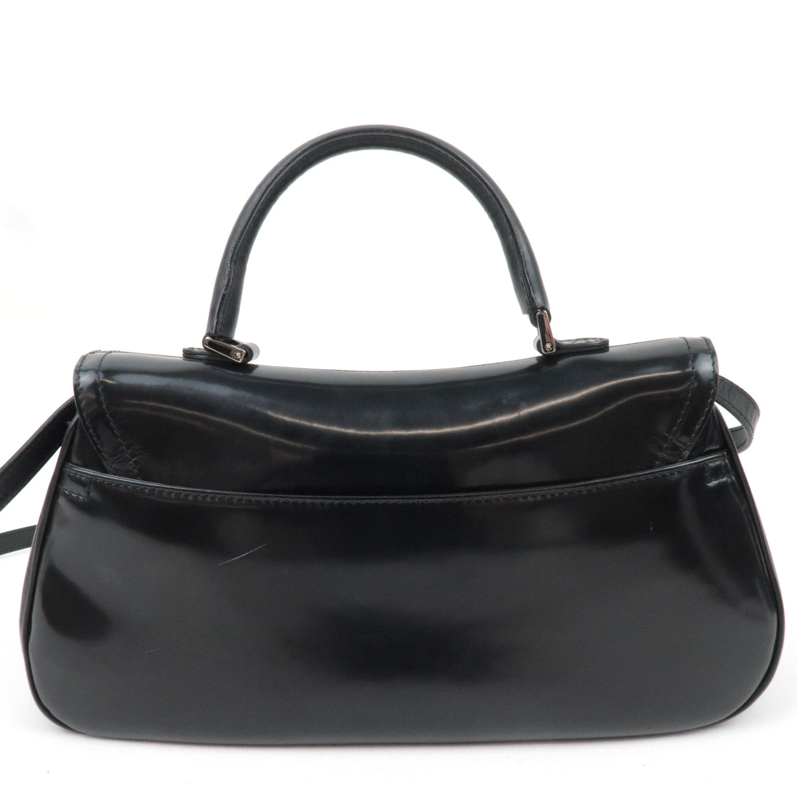 Christian Dior Saddle 2Way Bag Patent Leather Black