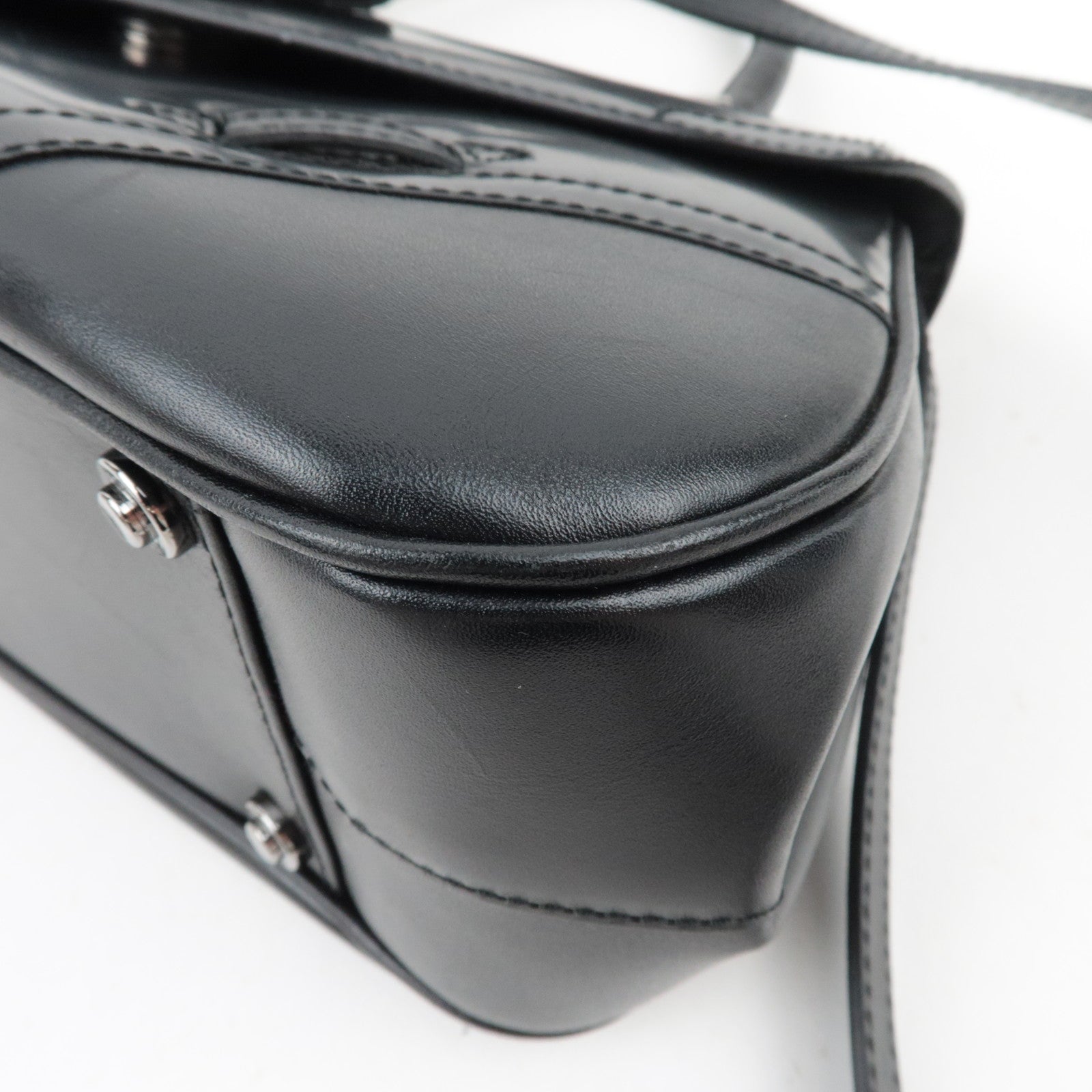 Christian Dior Saddle 2Way Bag Patent Leather Black