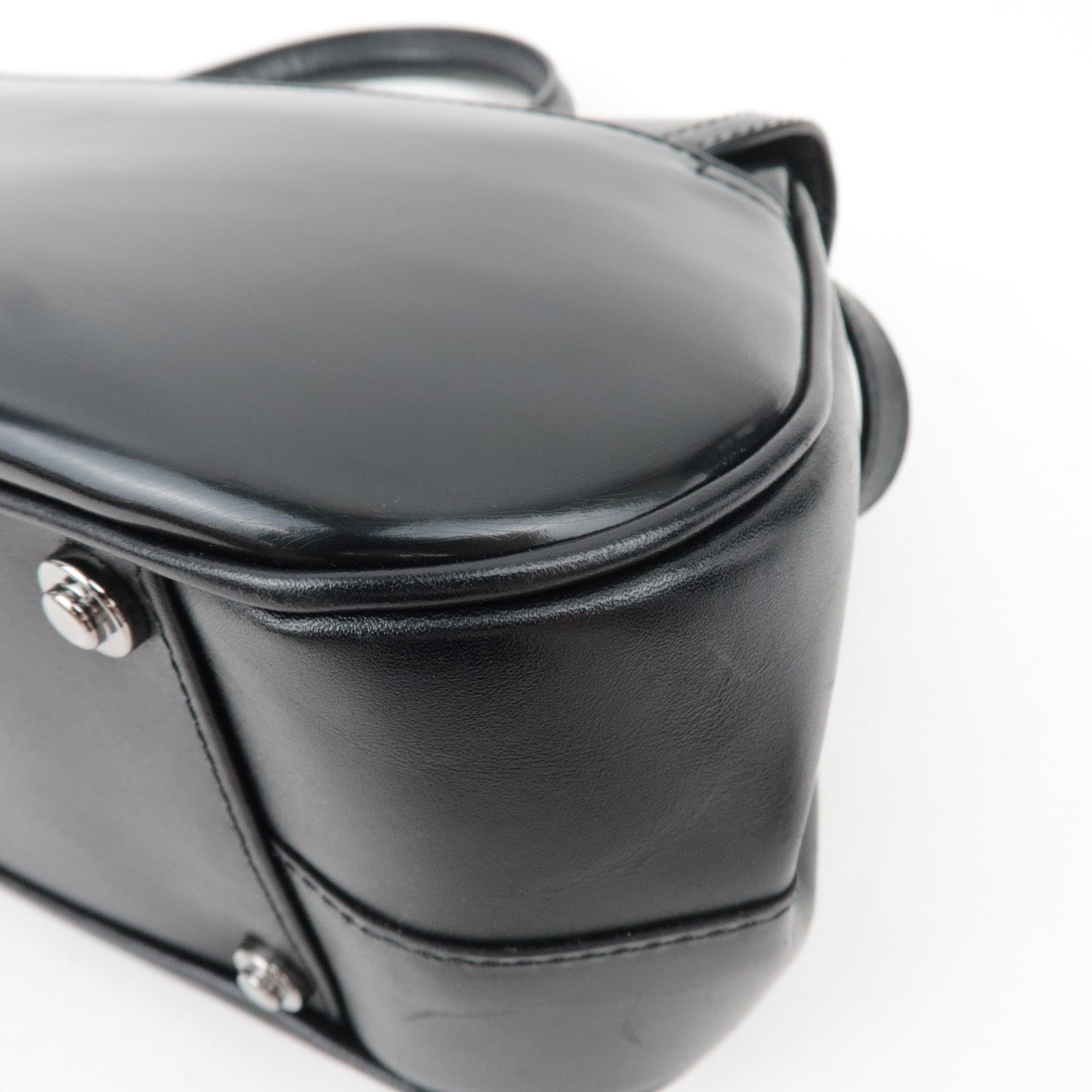 Christian Dior Saddle 2Way Bag Patent Leather Black