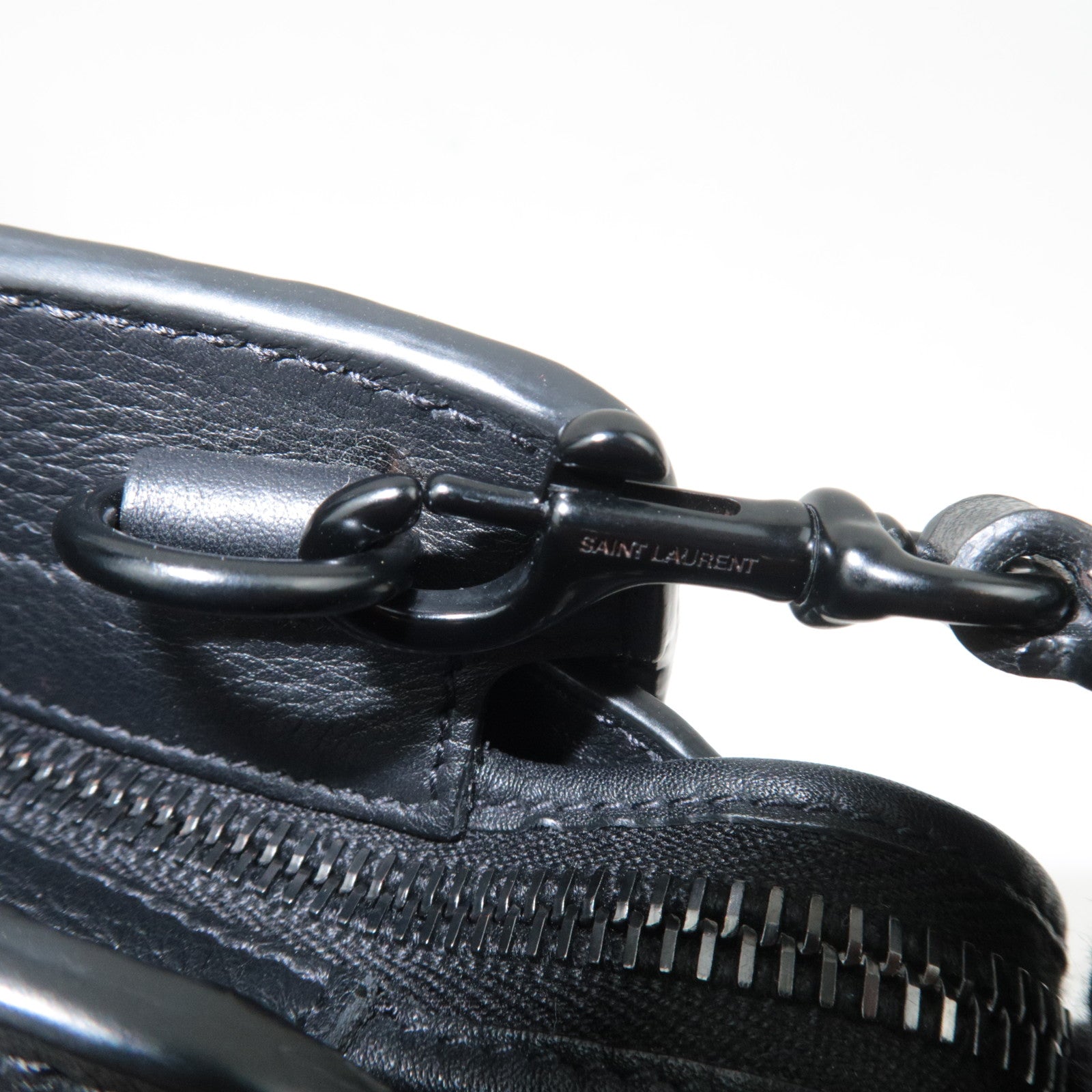 SAINT LAURENT Baby Downtown Cabas Leather 2 Way Bag Black 436834
