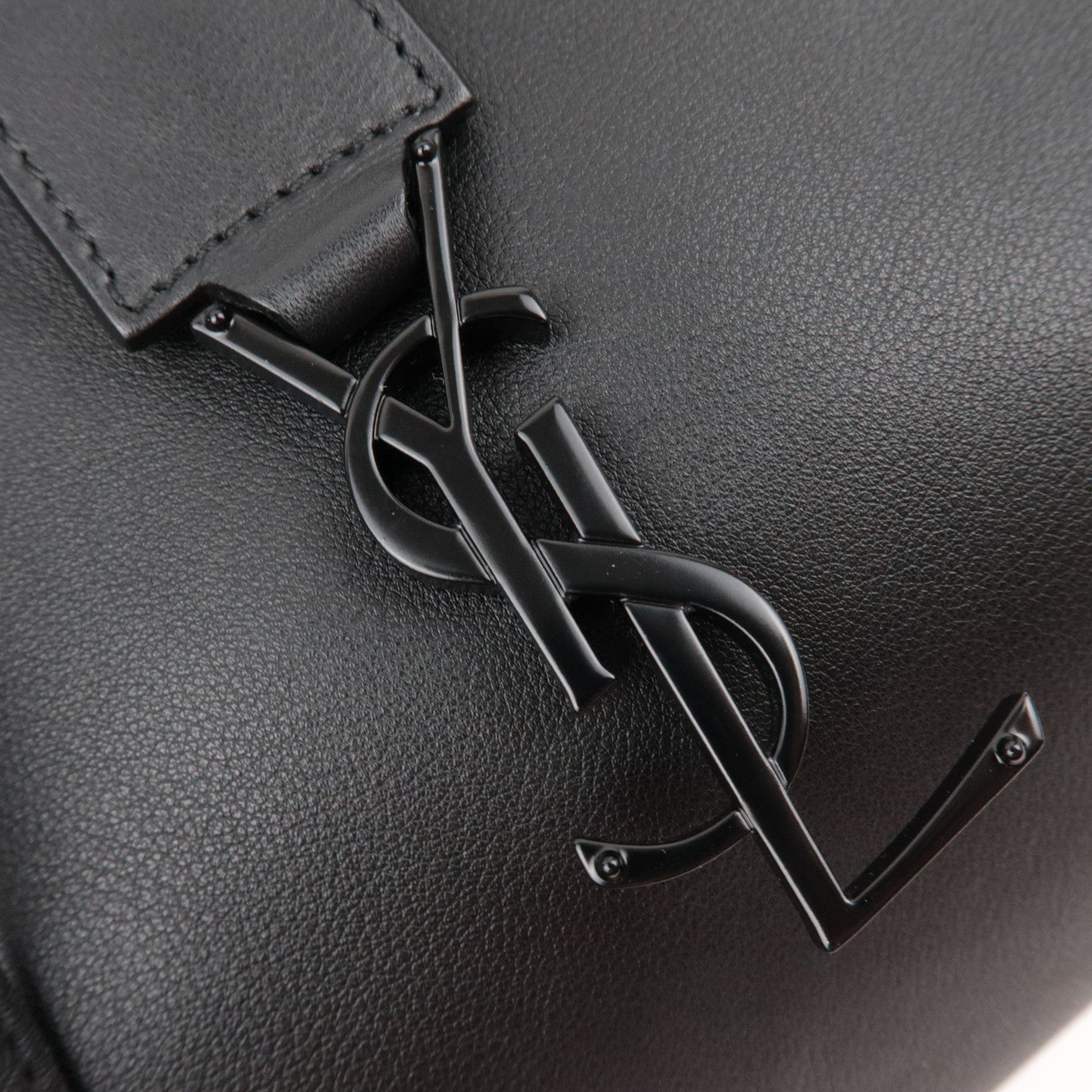 SAINT LAURENT Baby Downtown Cabas Leather 2 Way Bag Black 436834