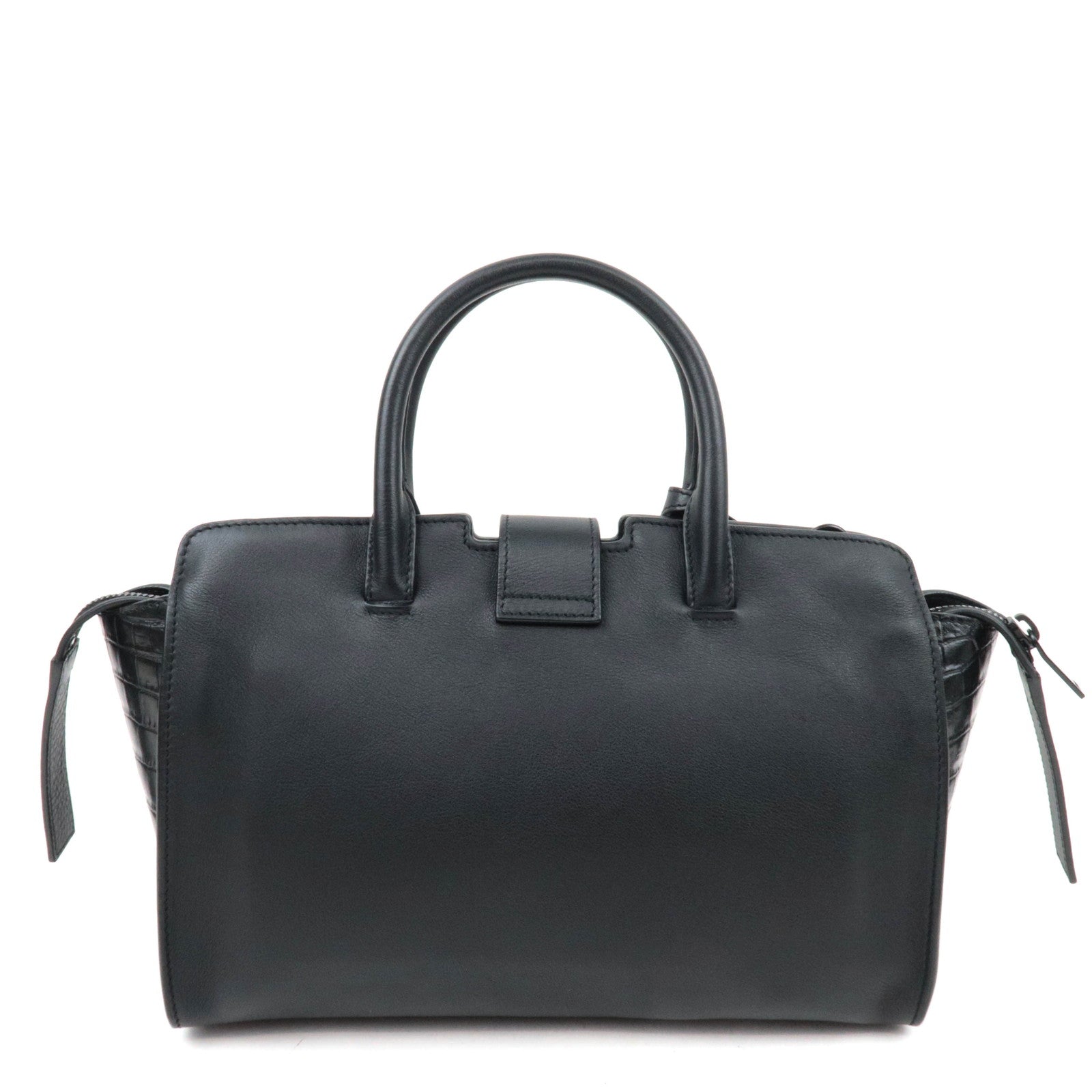 SAINT LAURENT Baby Downtown Cabas Leather 2 Way Bag Black 436834