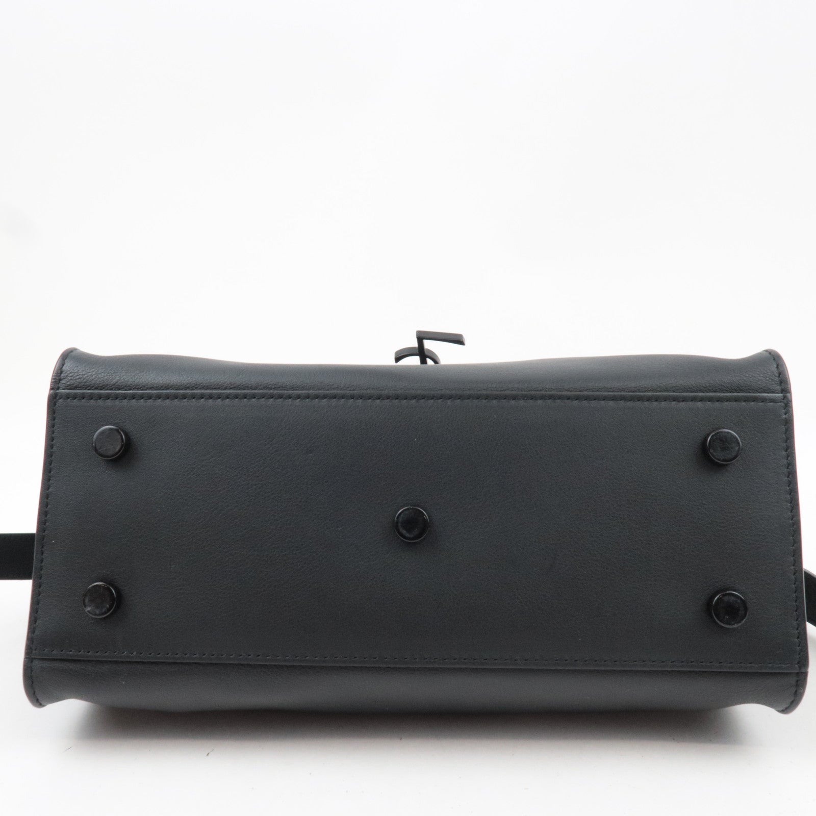 SAINT LAURENT Baby Downtown Cabas Leather 2 Way Bag Black 436834