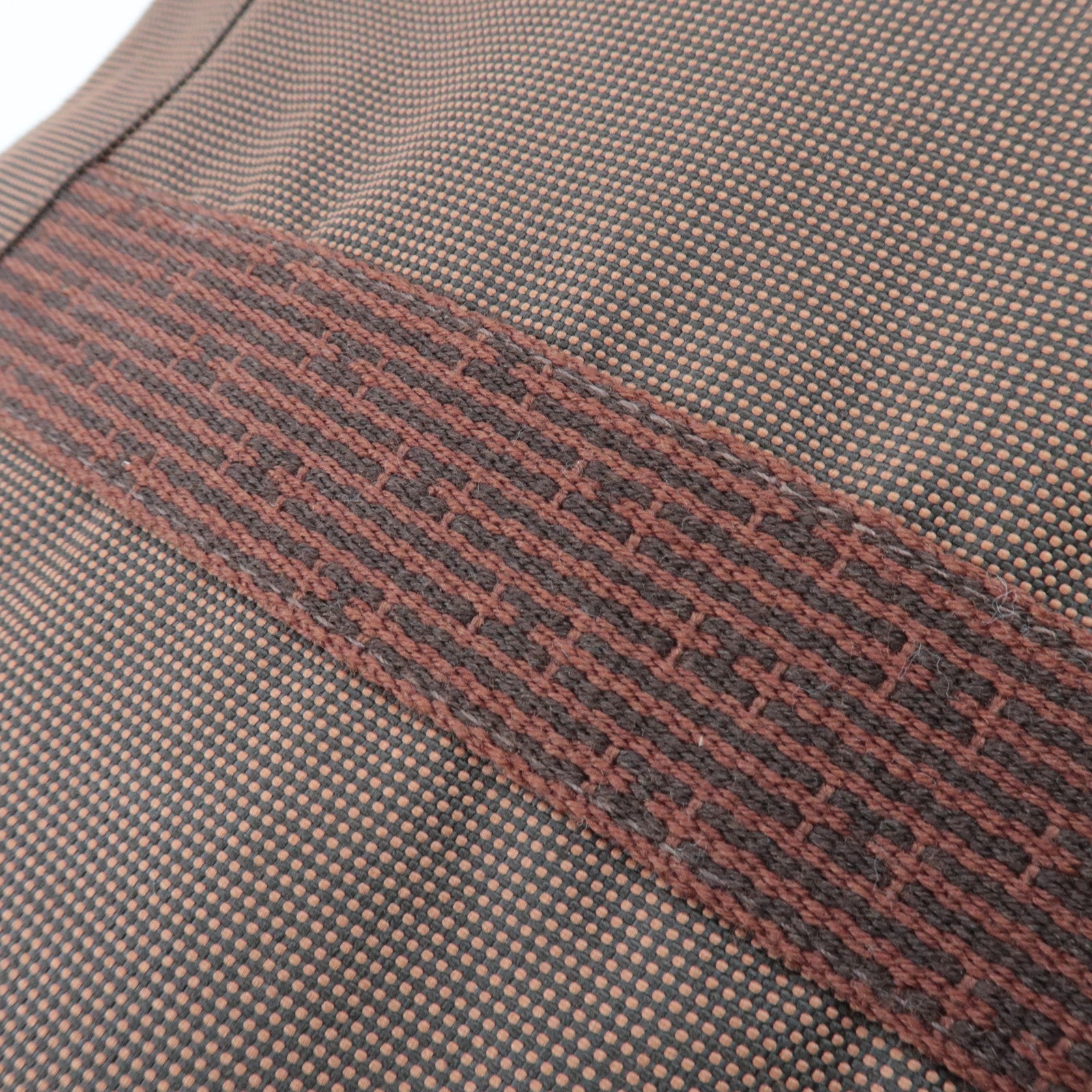 HERMES Her Line Canvas Clutch Bag MM Brown