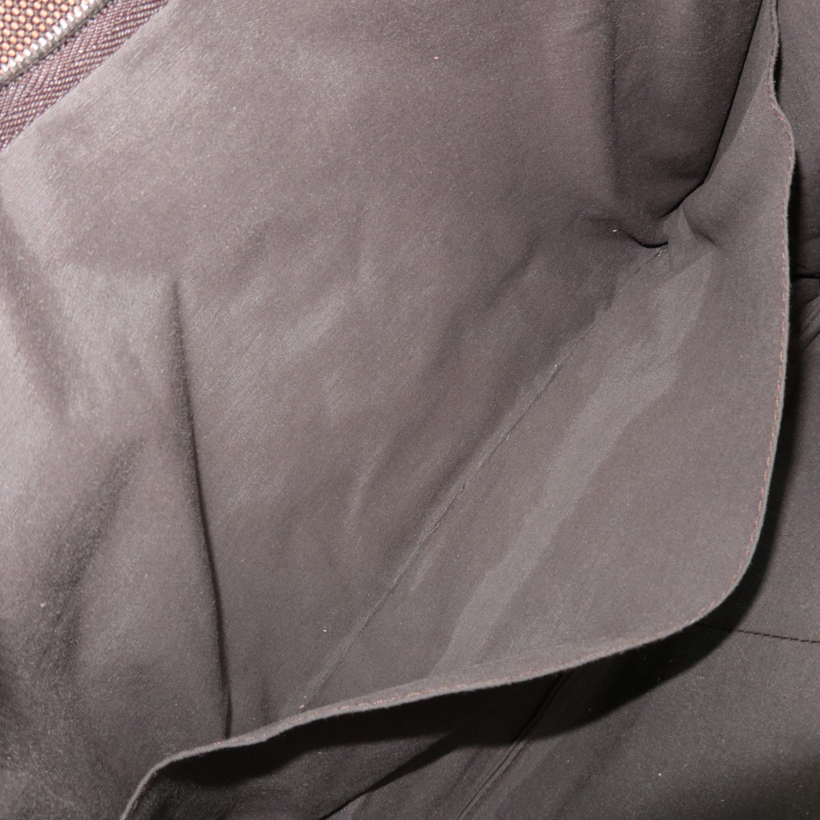 HERMES Her Line Canvas Clutch Bag MM Brown