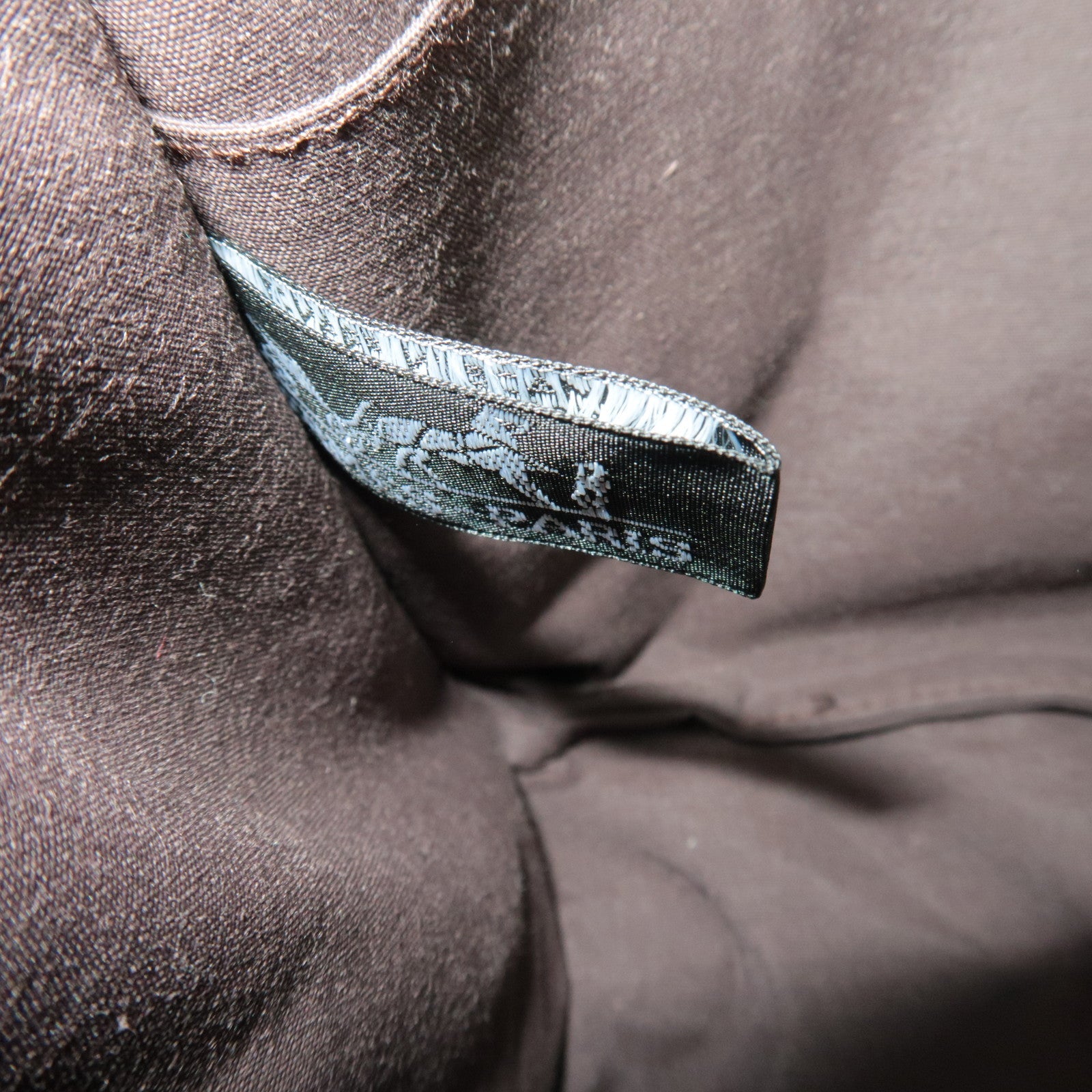 HERMES Her Line Canvas Clutch Bag MM Brown