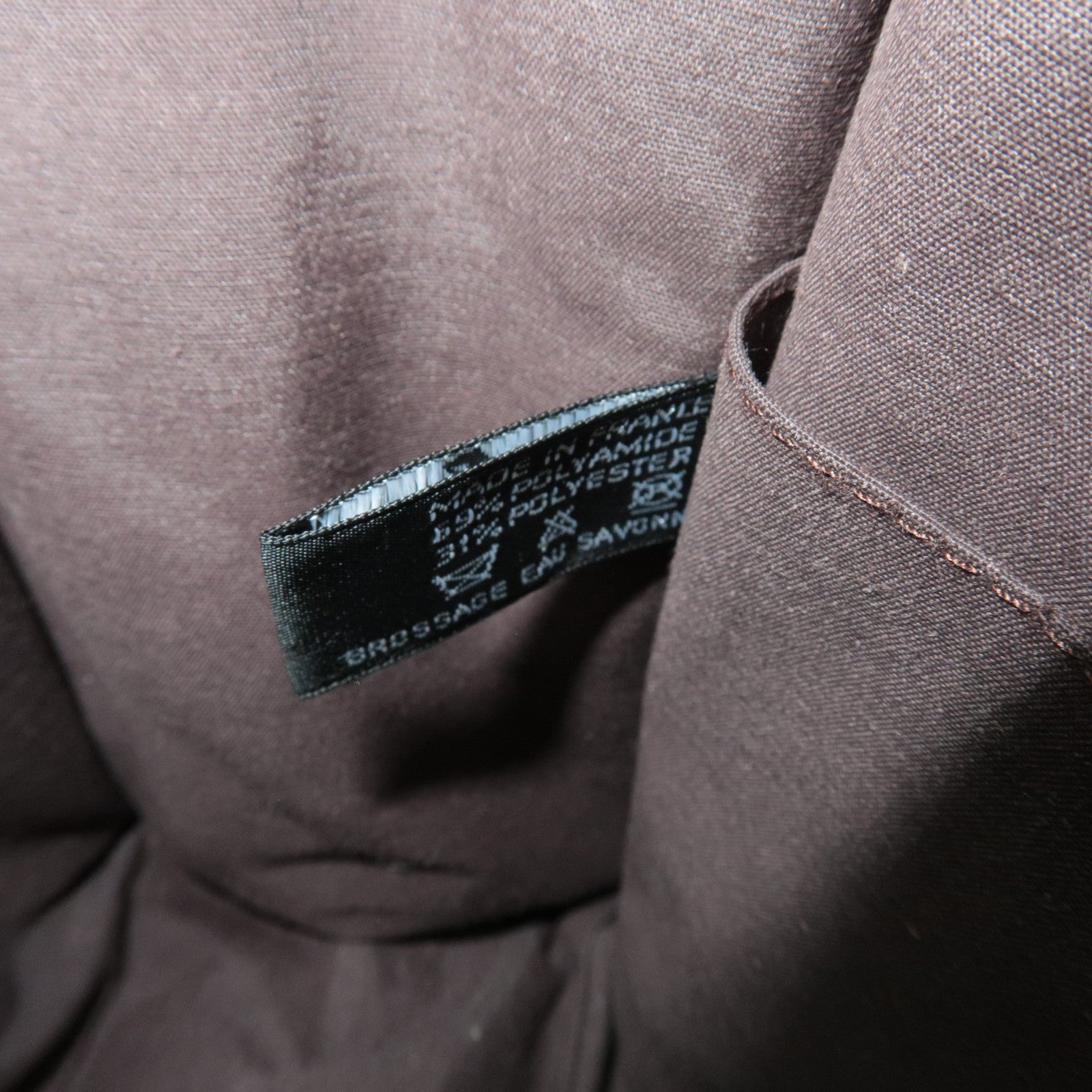 HERMES Her Line Canvas Clutch Bag MM Brown