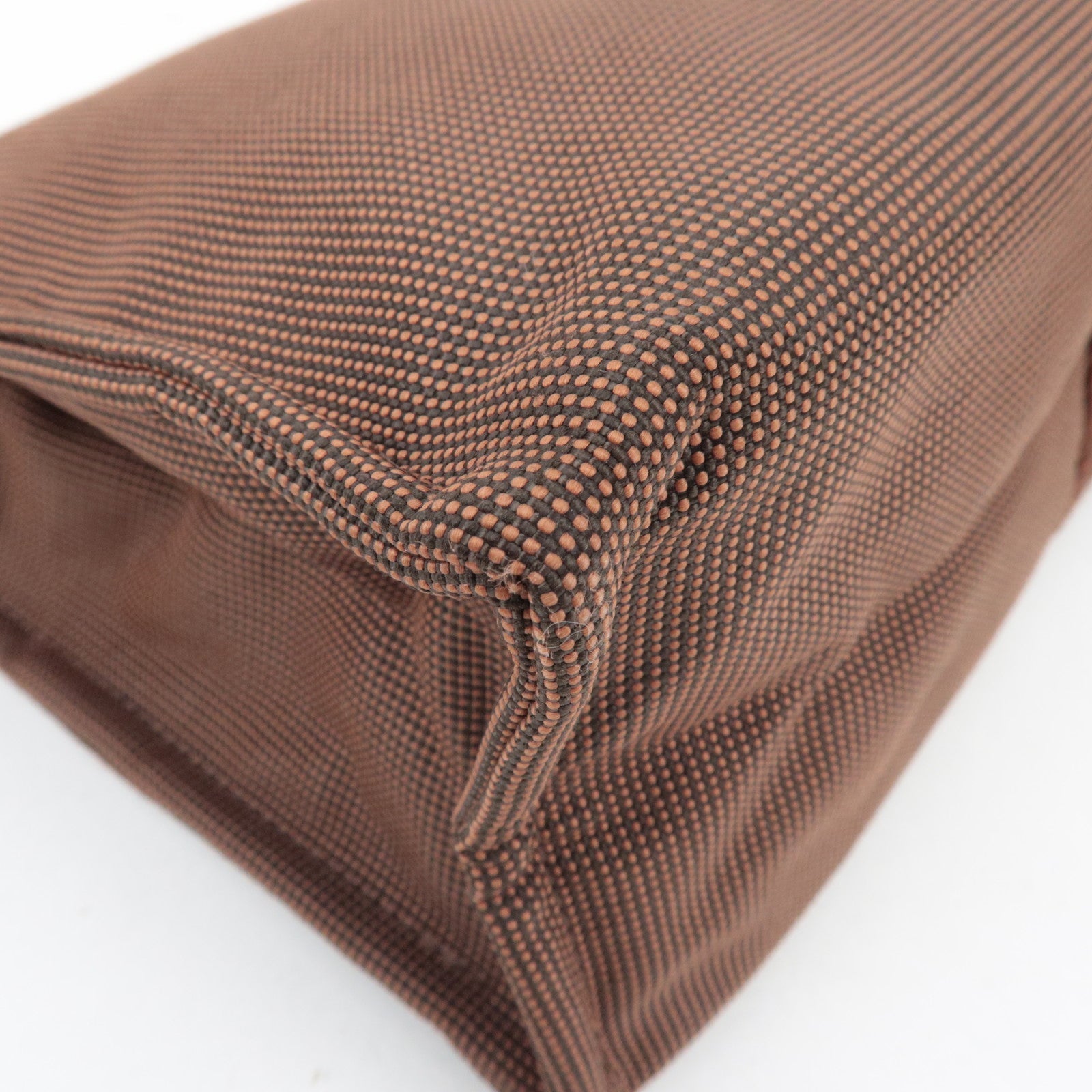 HERMES Her Line Canvas Clutch Bag MM Brown