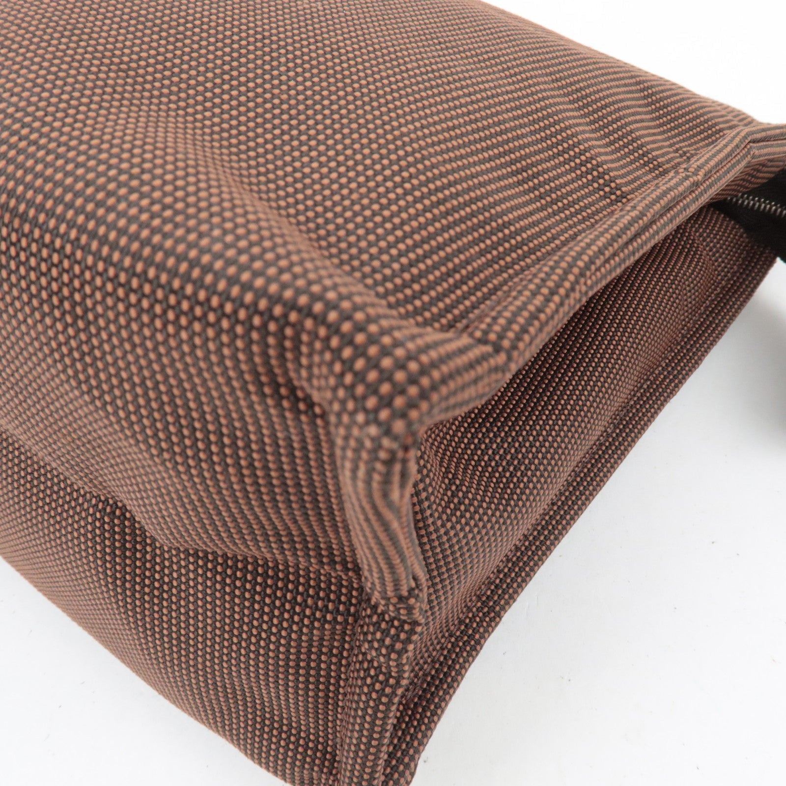 HERMES Her Line Canvas Clutch Bag MM Brown