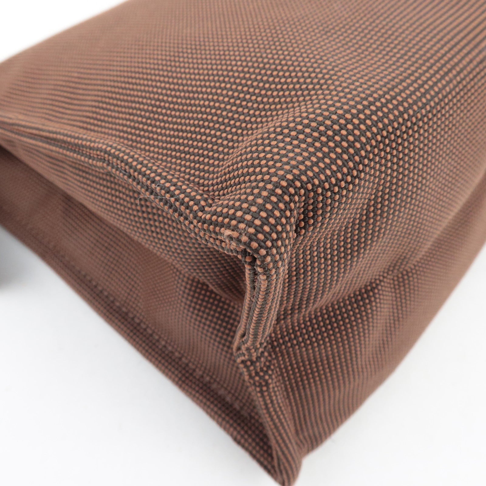 HERMES Her Line Canvas Clutch Bag MM Brown