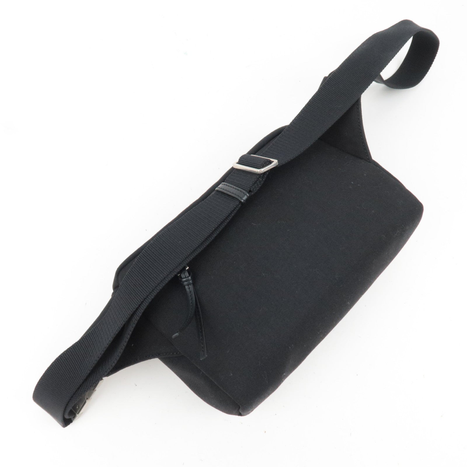 SAINT LAURENT Waist Bag Canvas Leather Black 505973