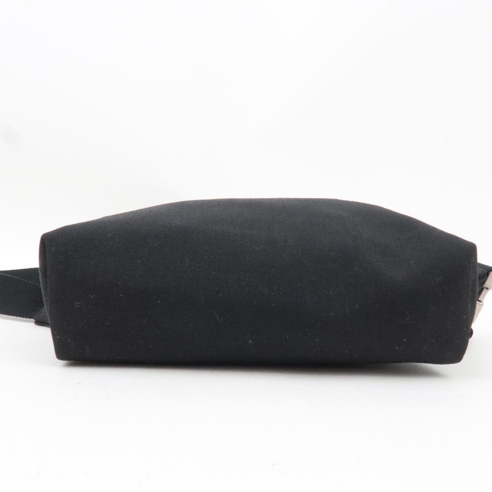 SAINT LAURENT Waist Bag Canvas Leather Black 505973