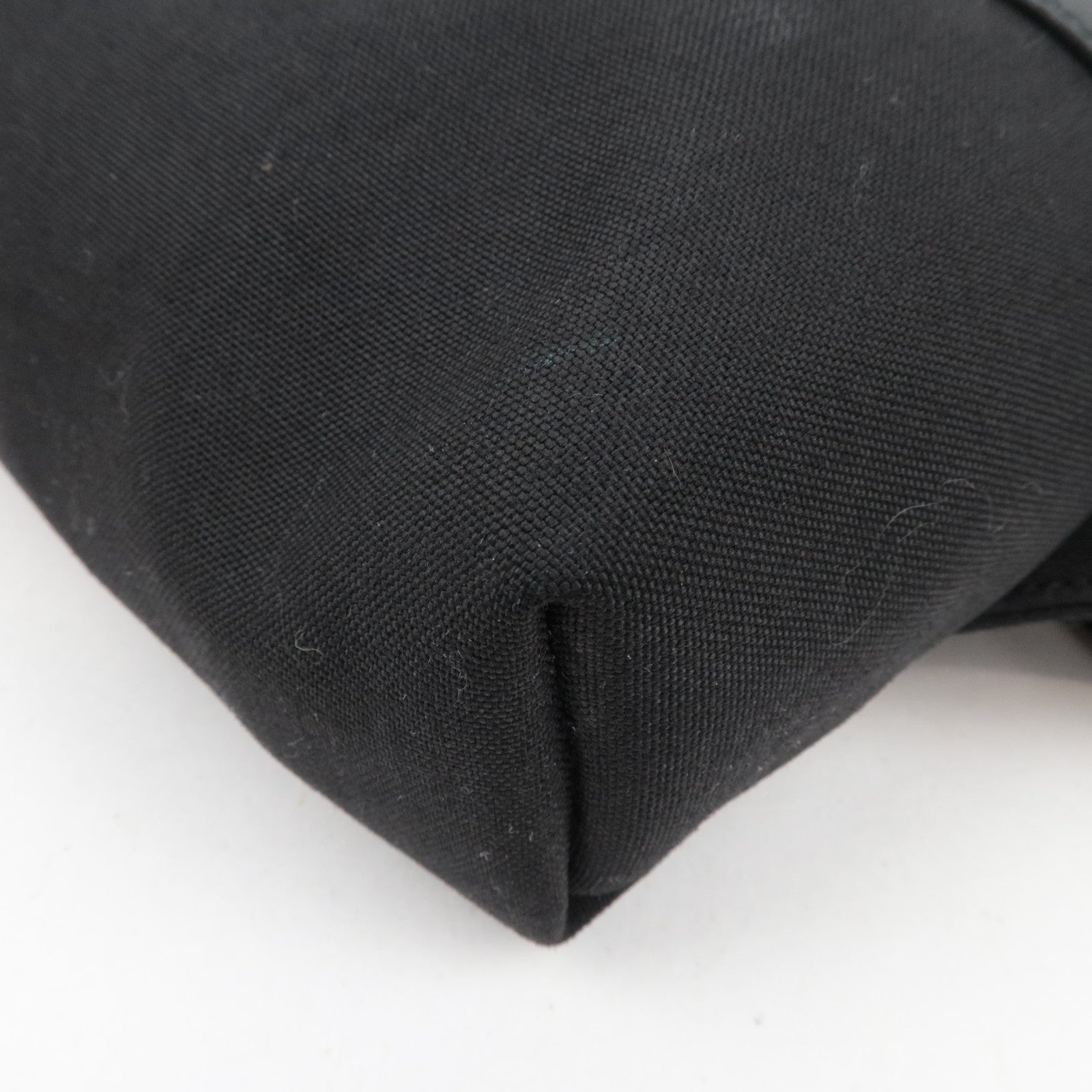 SAINT LAURENT Waist Bag Canvas Leather Black 505973