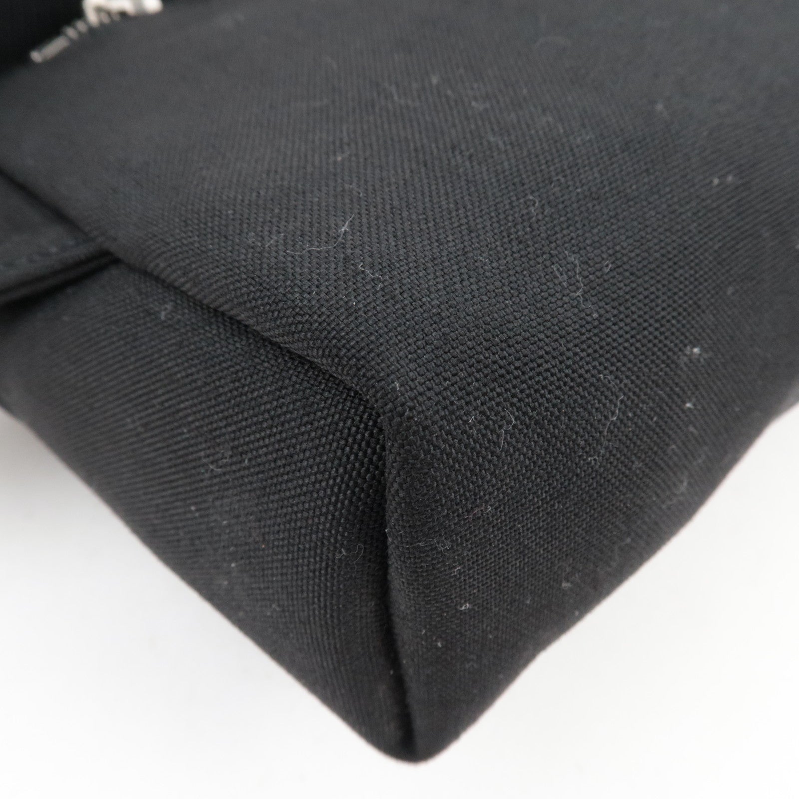 SAINT LAURENT Waist Bag Canvas Leather Black 505973