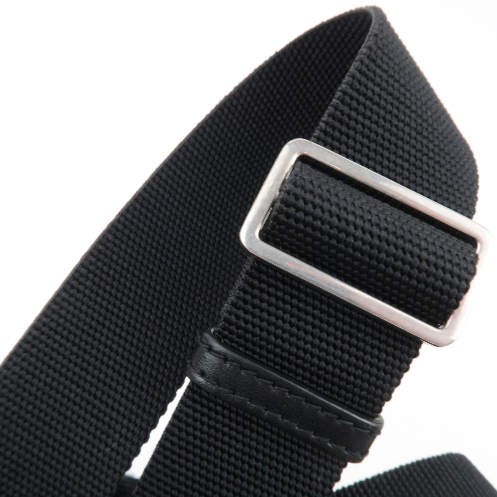 SAINT LAURENT Waist Bag Canvas Leather Black 505973