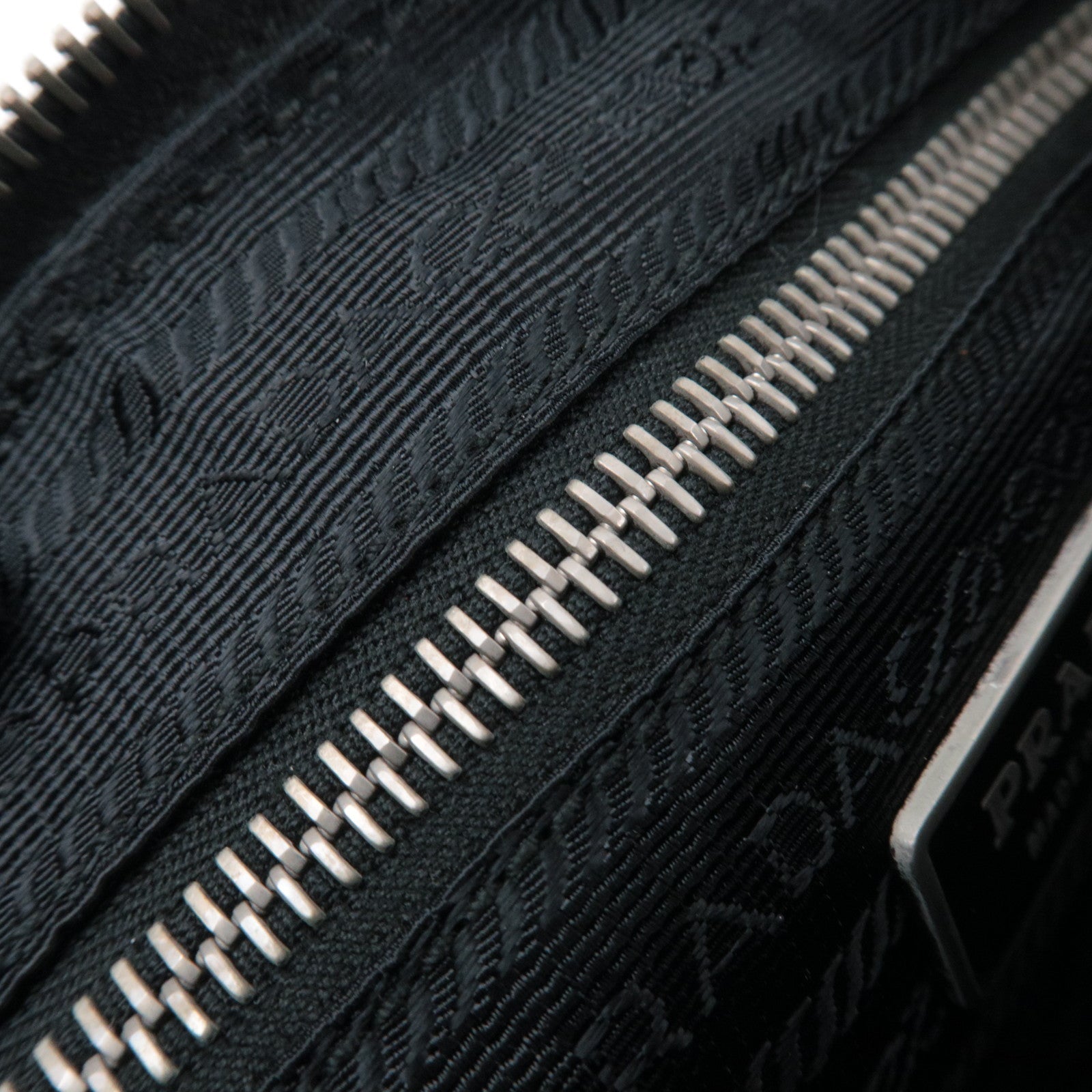 PRADA Nylon Leather Puffy Shoulder Bag Black