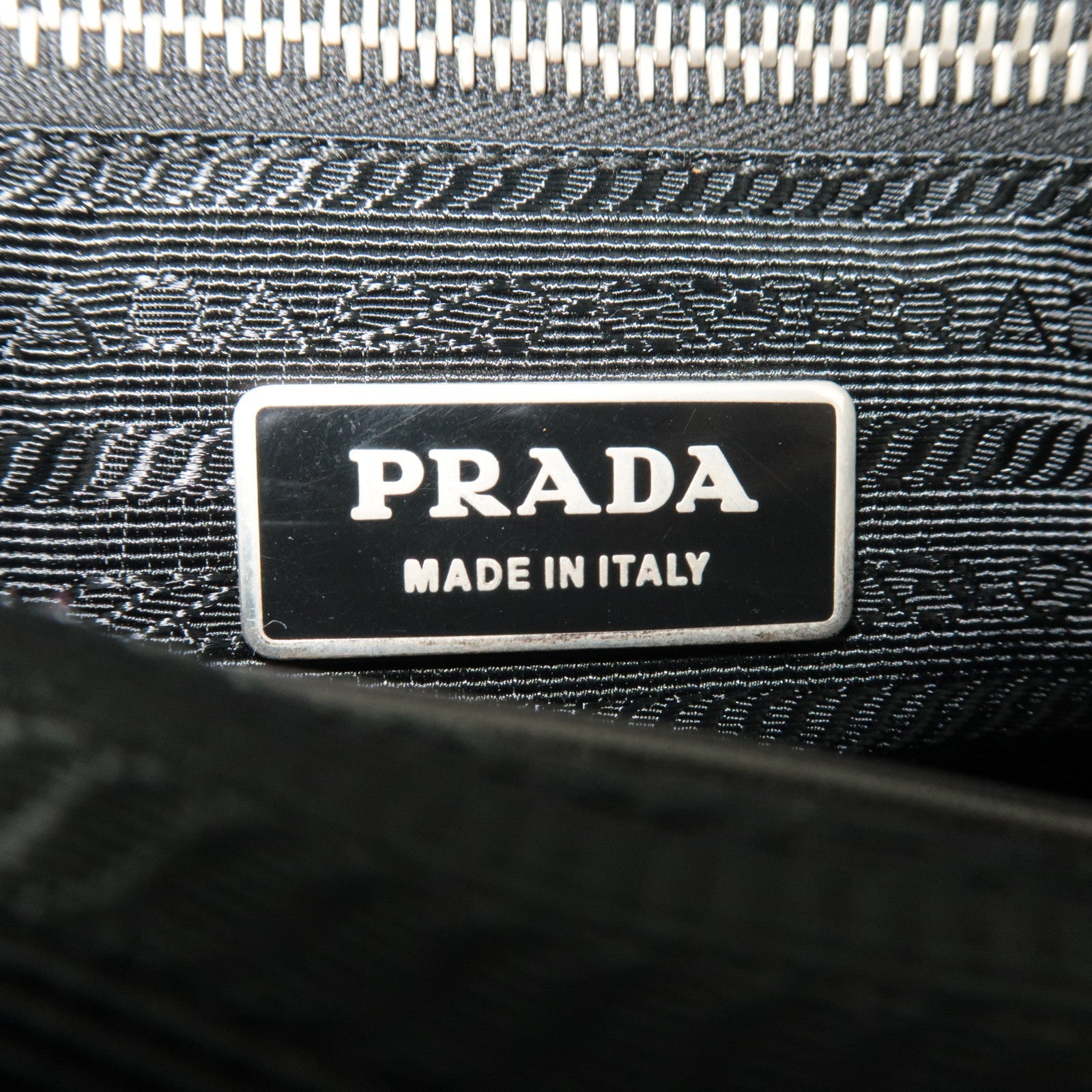 PRADA Nylon Leather Puffy Shoulder Bag Black