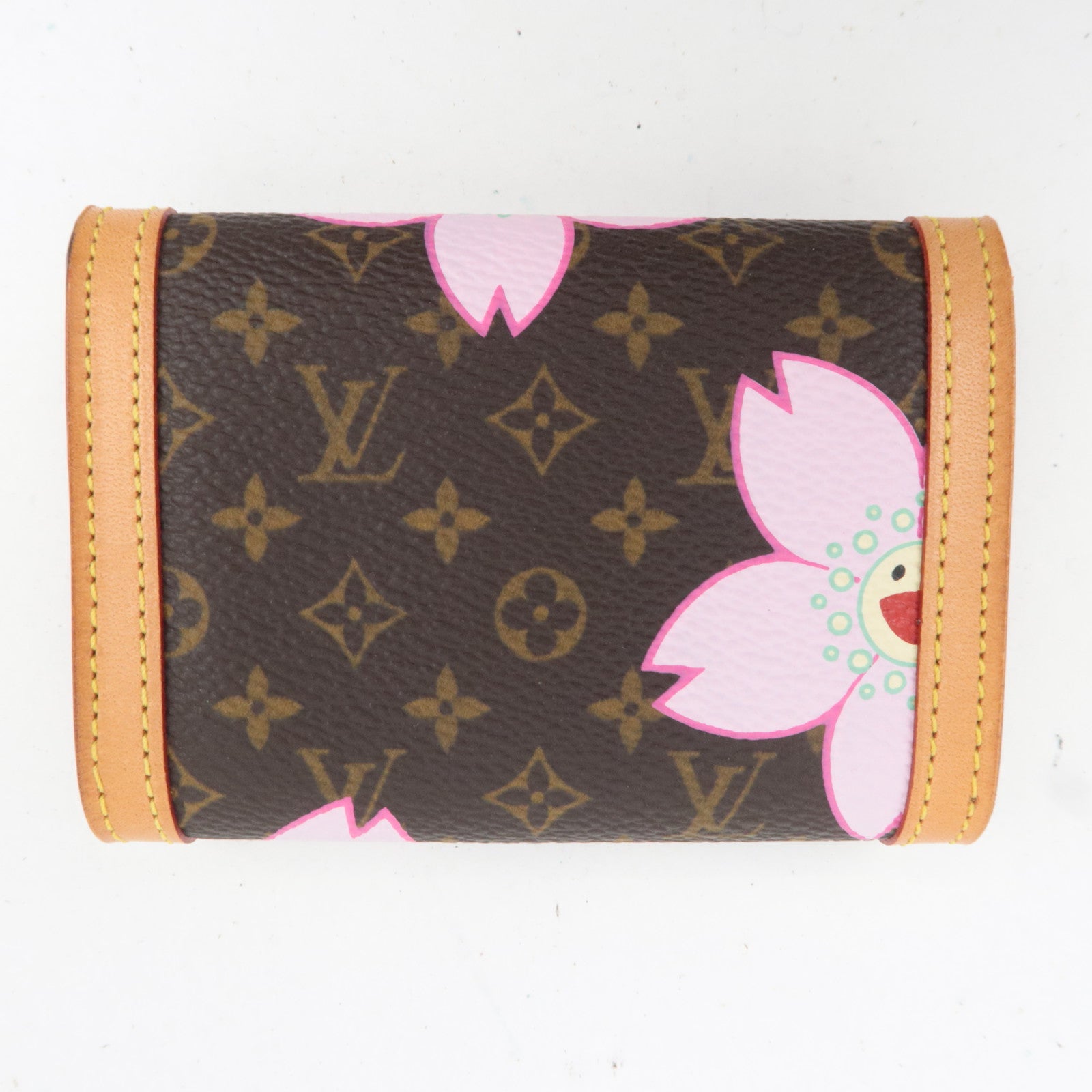 Louis Vuitton Monogram Murakami Cherry Blossom Porte Monnaie Plat Coin Case M92024