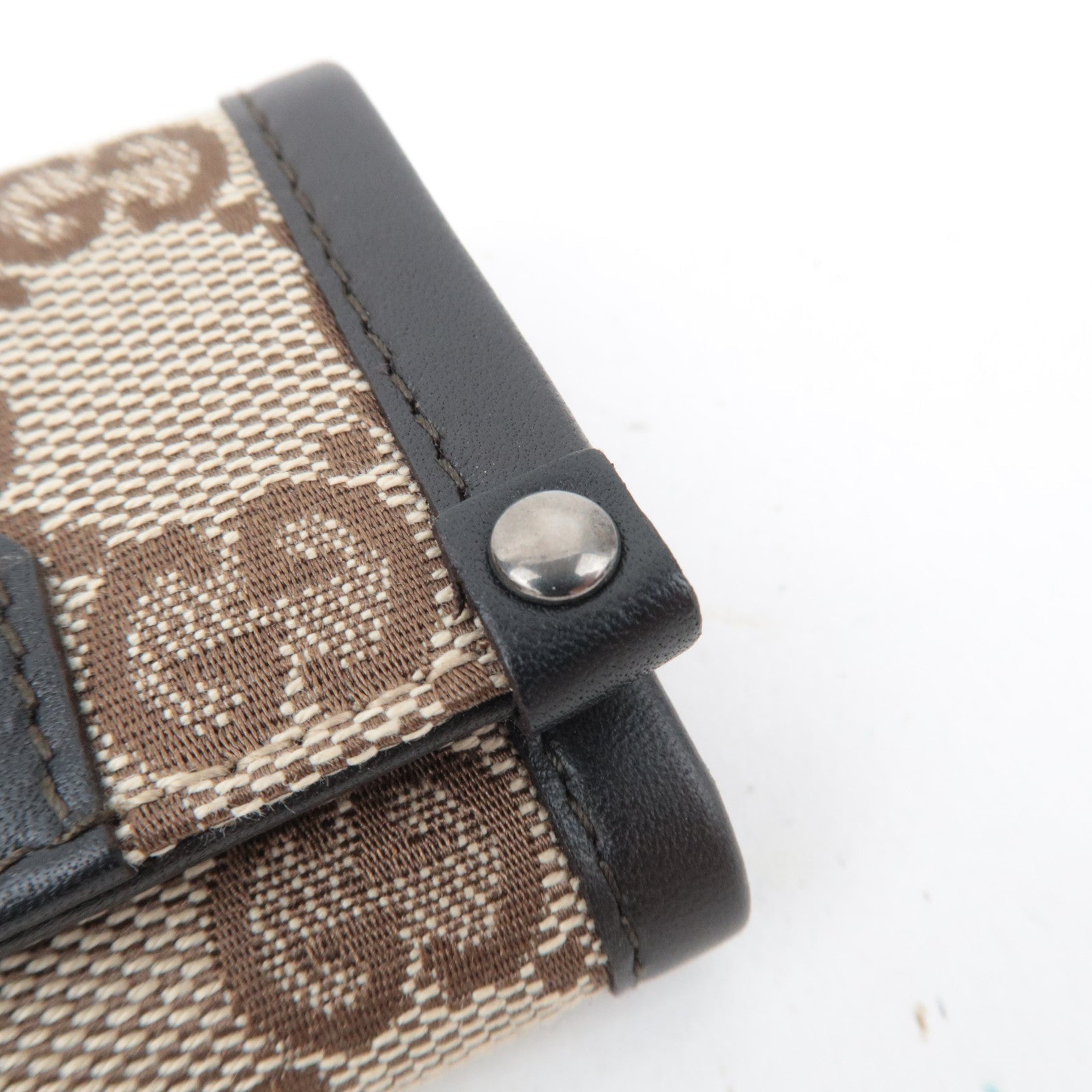 GUCCI Key Case GG Canvas Leather Beige Brown 101667