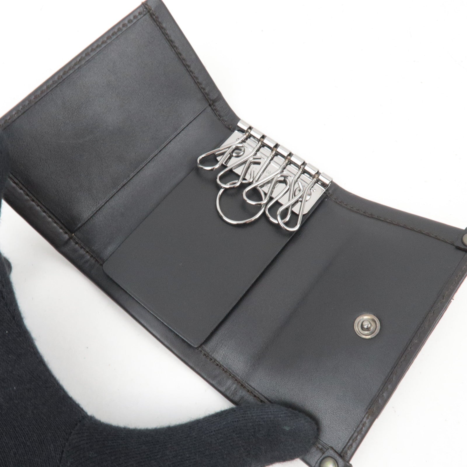 GUCCI Key Case GG Canvas Leather Beige Brown 101667