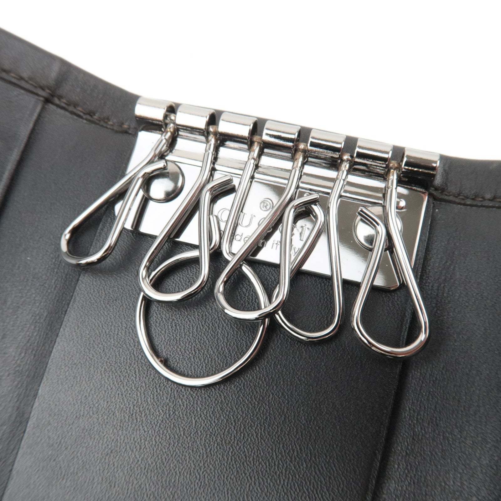 GUCCI Key Case GG Canvas Leather Beige Brown 101667