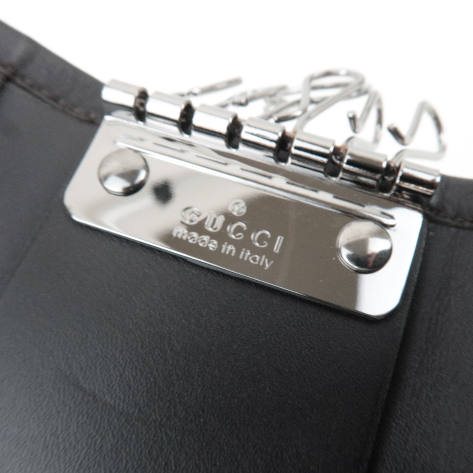 GUCCI Key Case GG Canvas Leather Beige Brown 101667