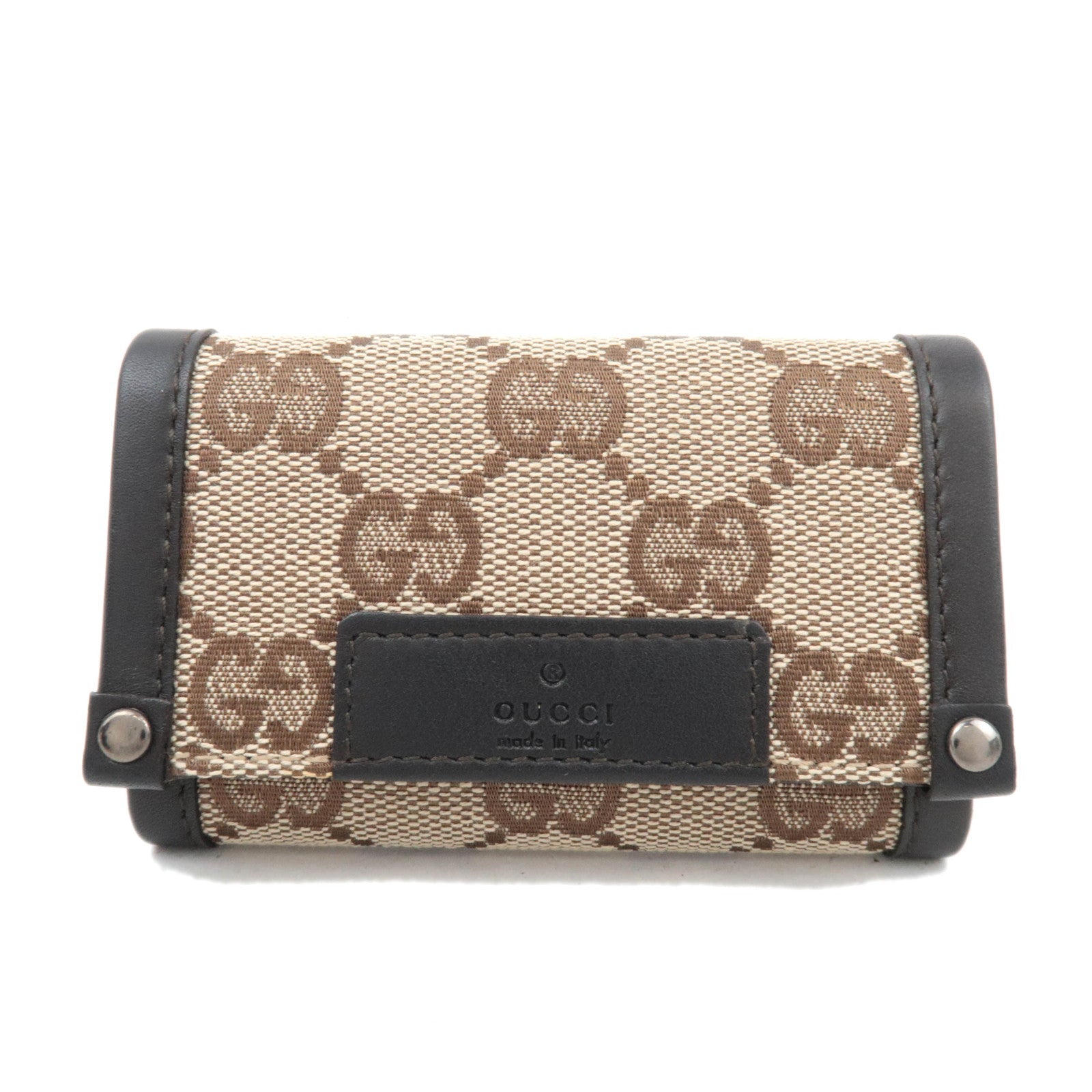 GUCCI Key Case GG Canvas Leather Beige Brown 10166786424