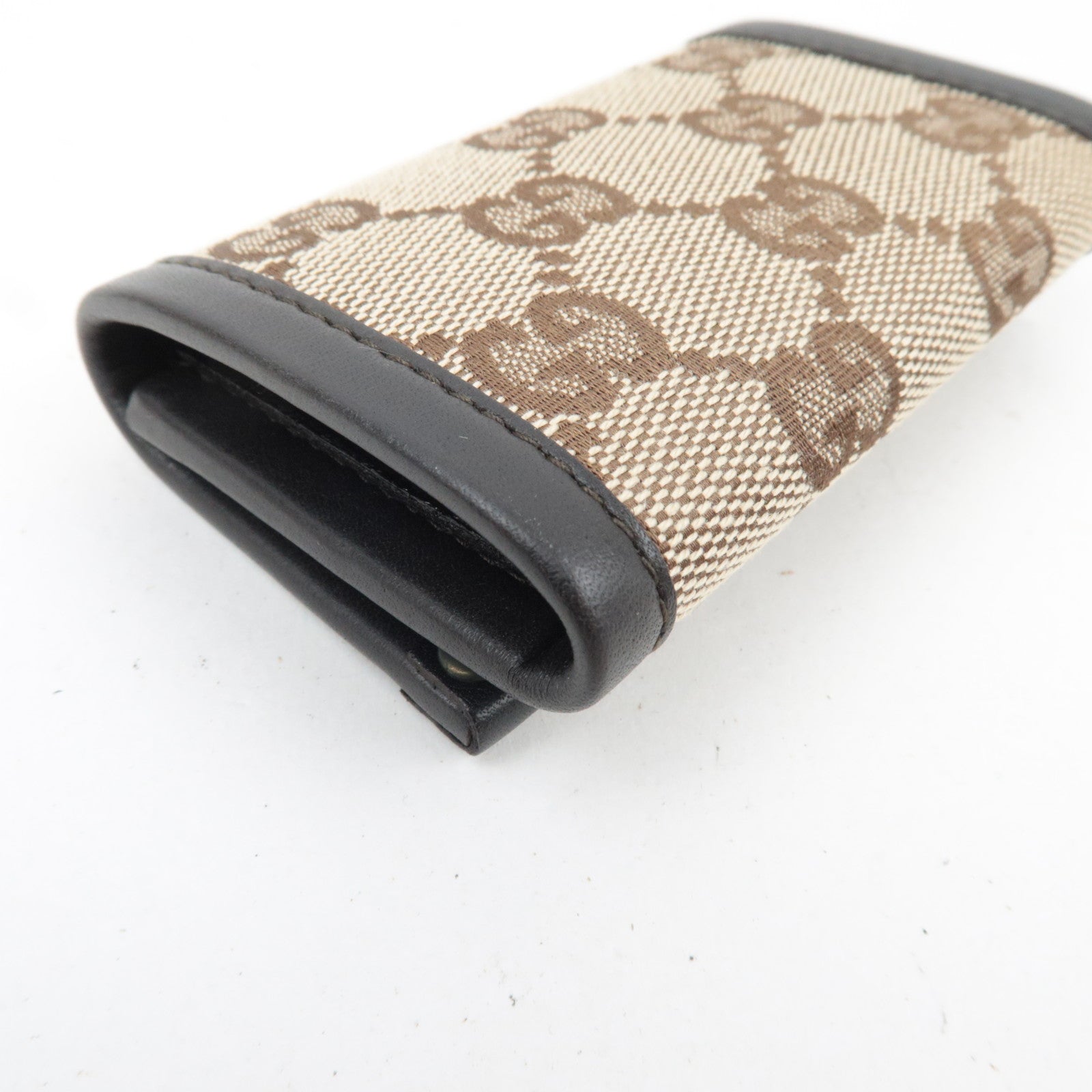 GUCCI Key Case GG Canvas Leather Beige Brown 101667