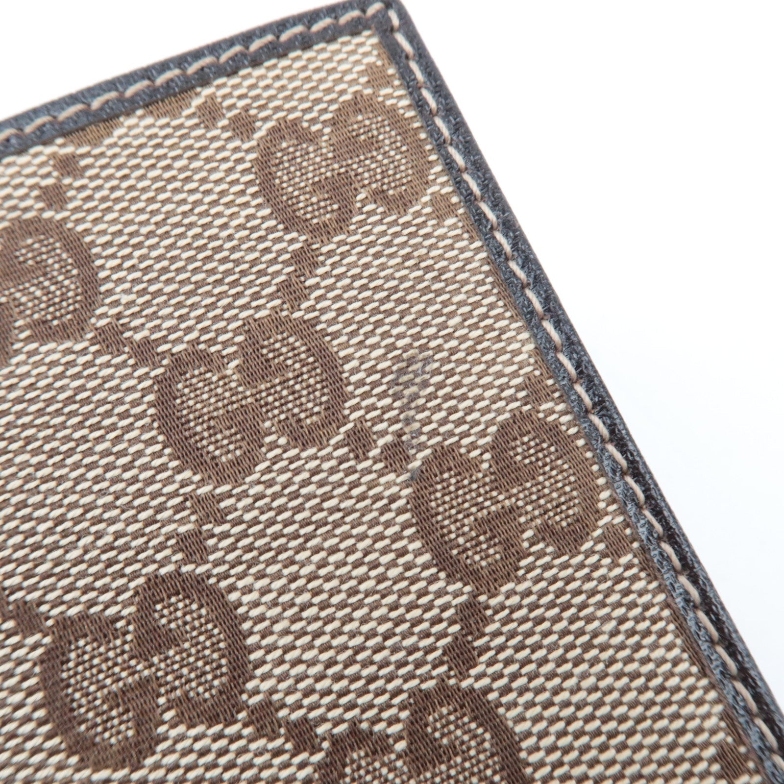 GUCCI Bifold Wallet GG Canvas Leather Beige Brown 04862