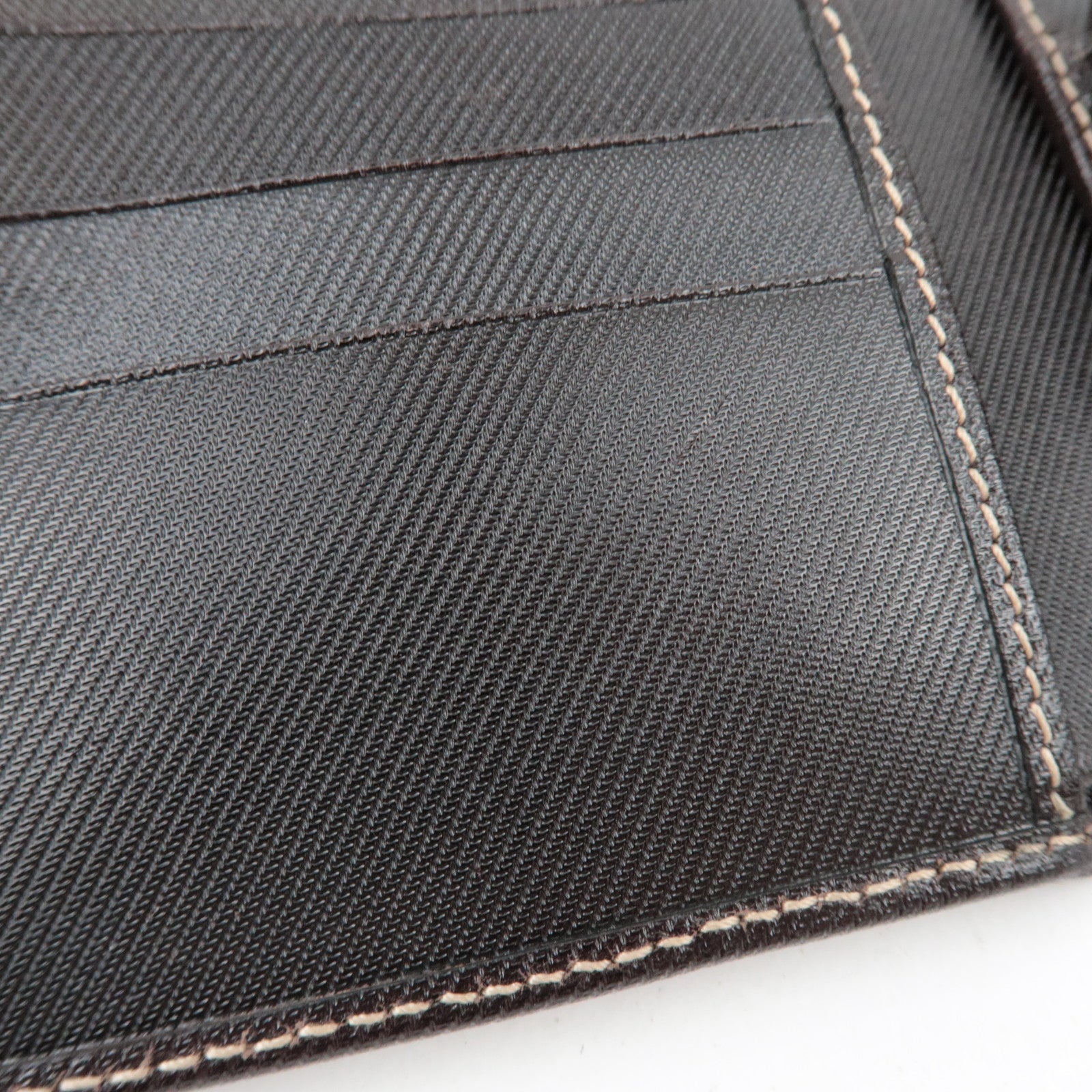 GUCCI Bifold Wallet GG Canvas Leather Beige Brown 04862