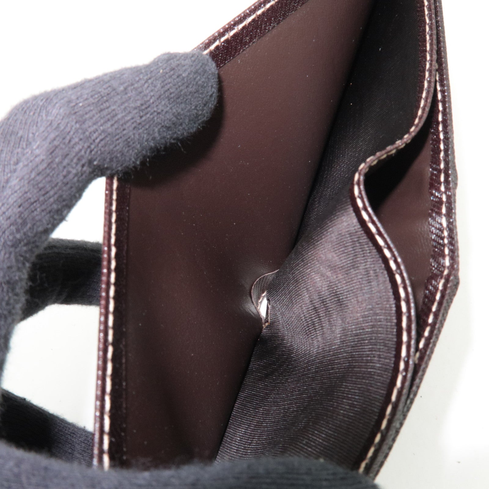 GUCCI Bifold Wallet GG Canvas Leather Beige Brown 04862