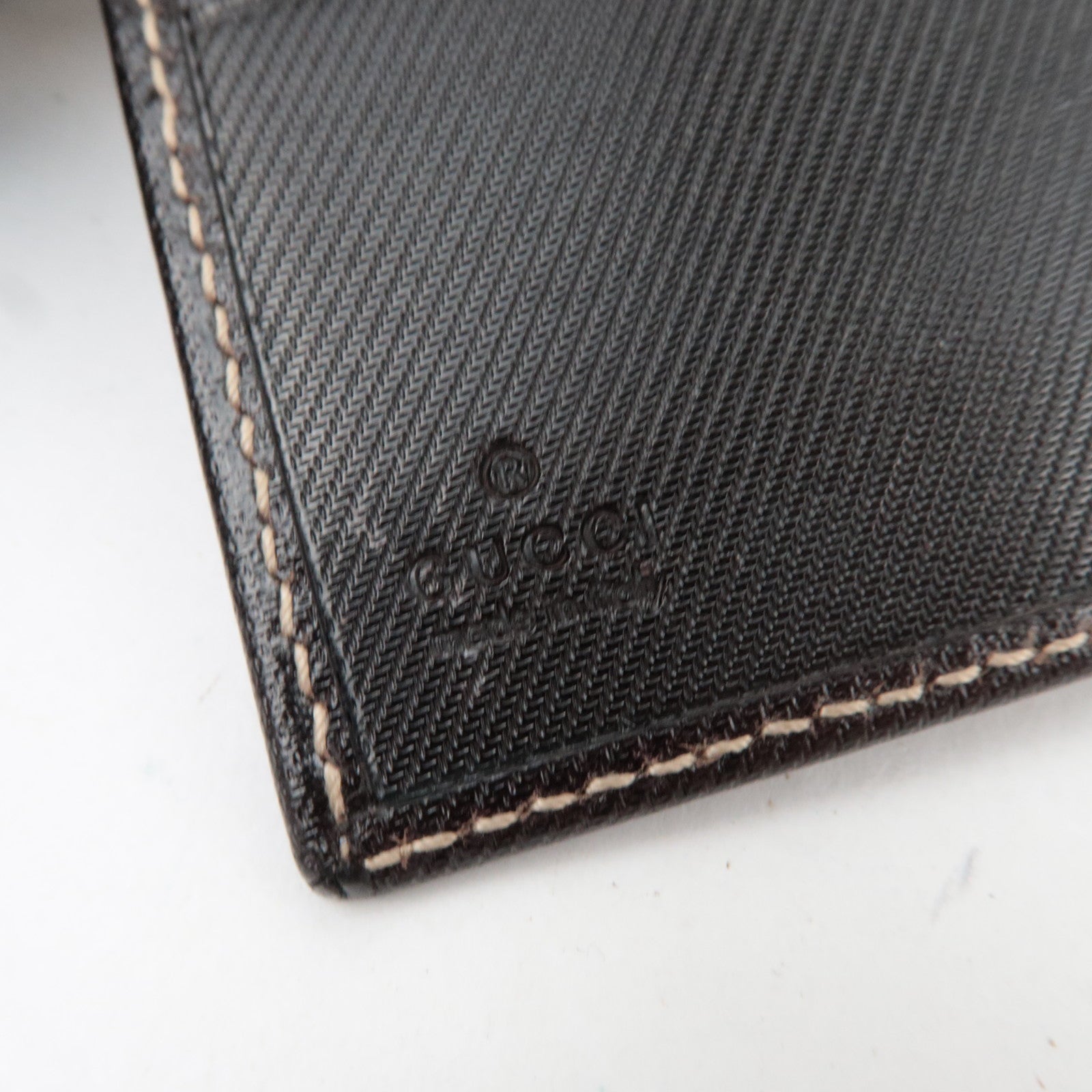 GUCCI Bifold Wallet GG Canvas Leather Beige Brown 04862