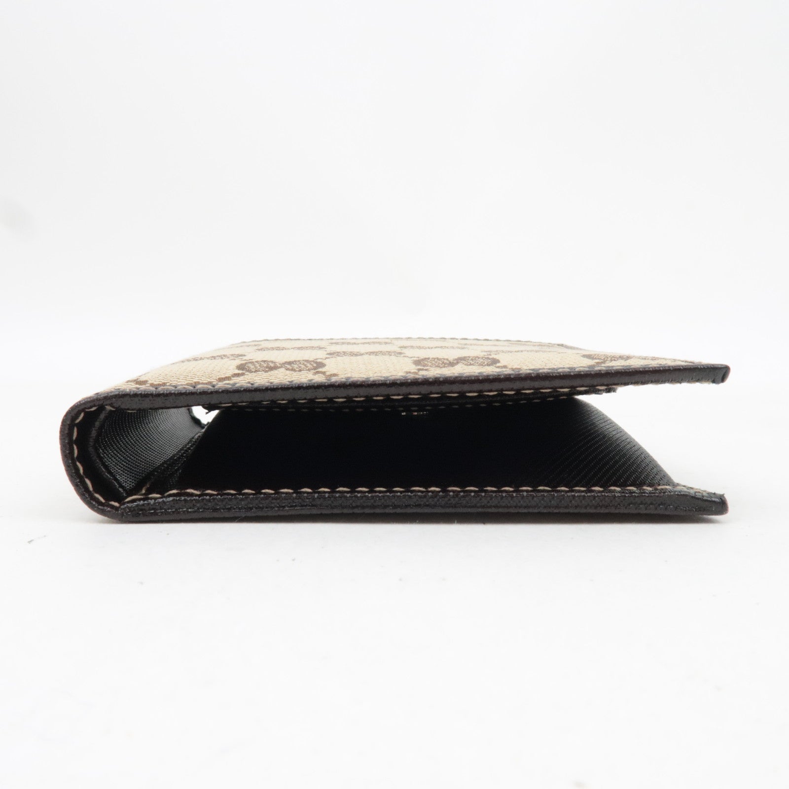 GUCCI Bifold Wallet GG Canvas Leather Beige Brown 04862