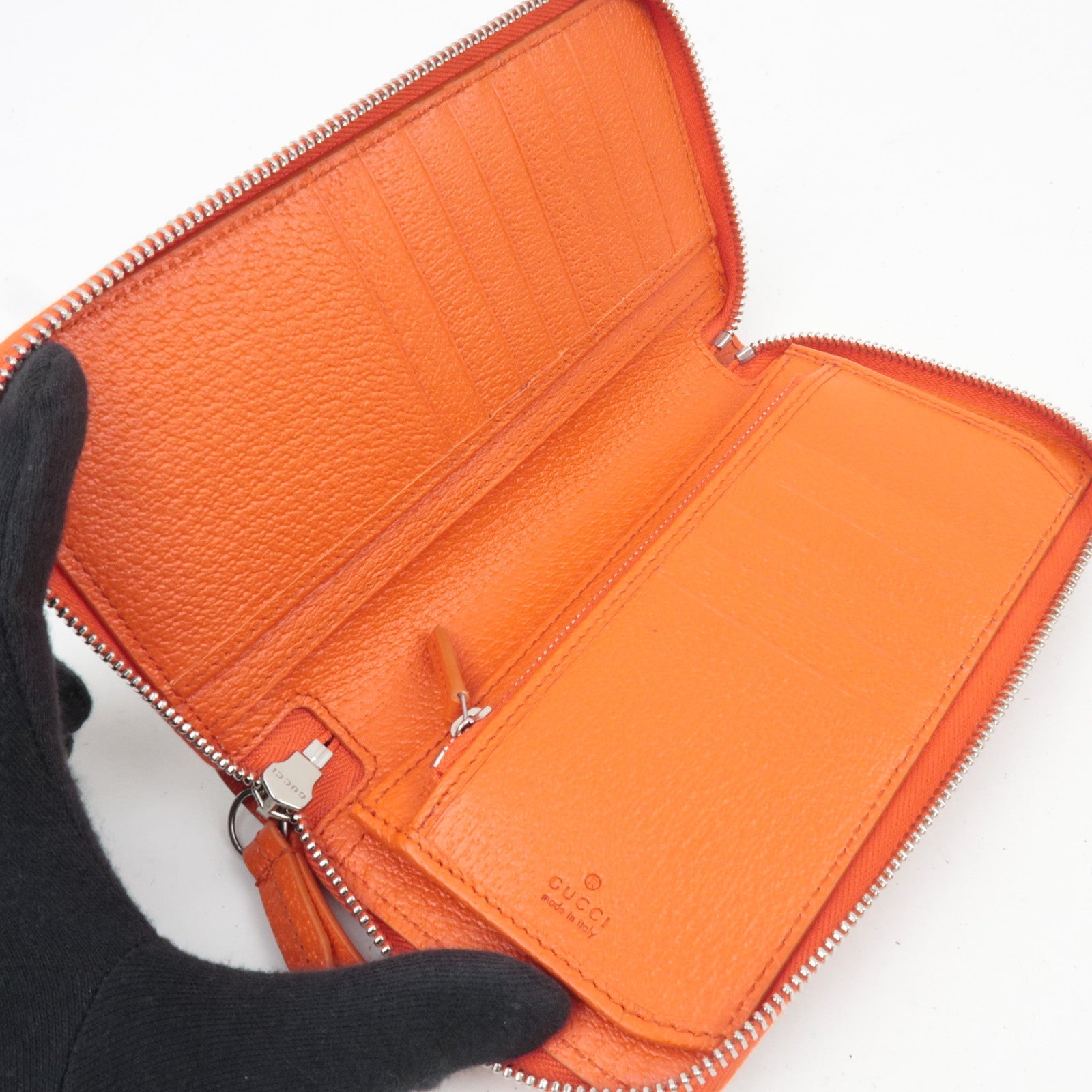 GUCCI Long Wallet GG Supreme Leather Beige Orange 822051