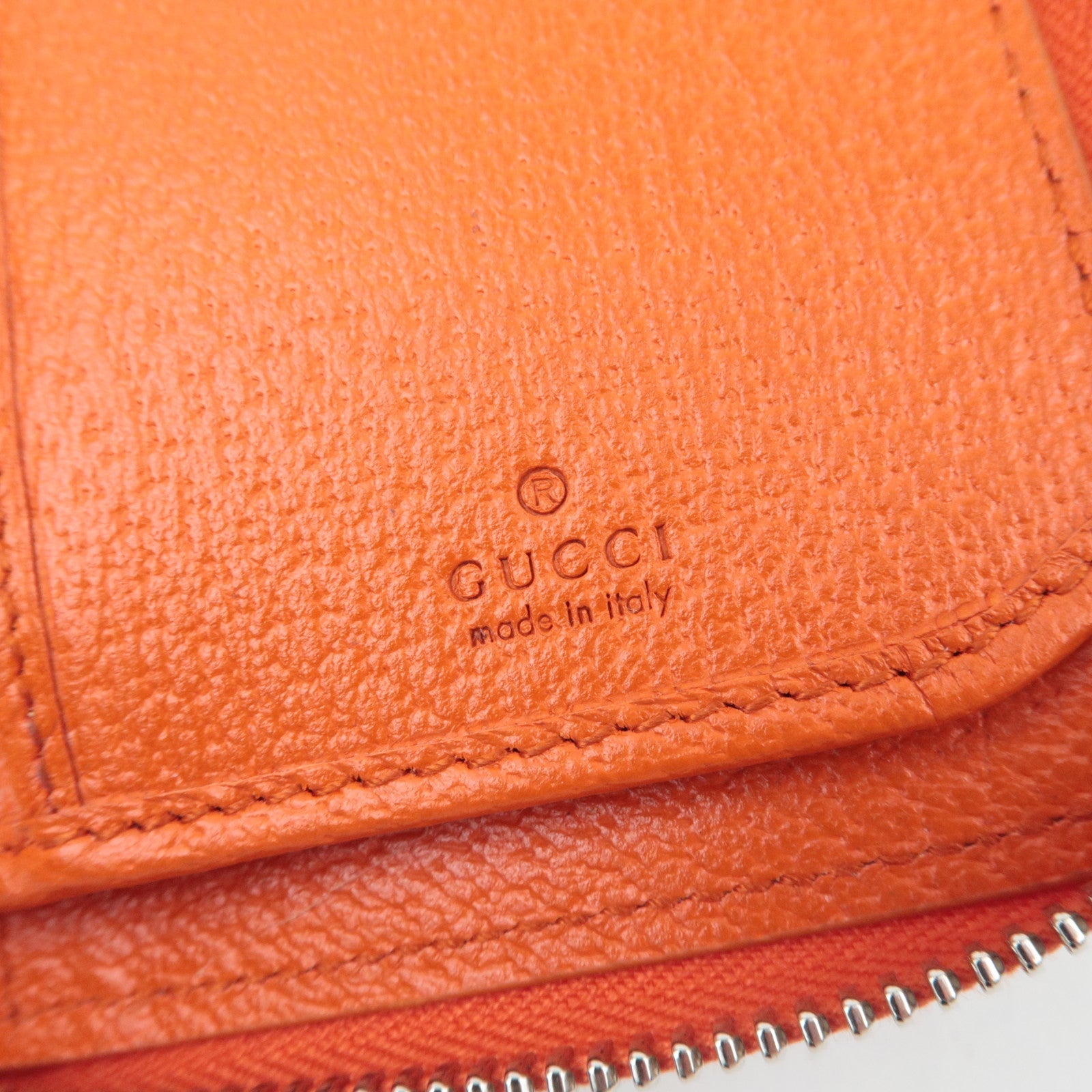 GUCCI Long Wallet GG Supreme Leather Beige Orange 822051