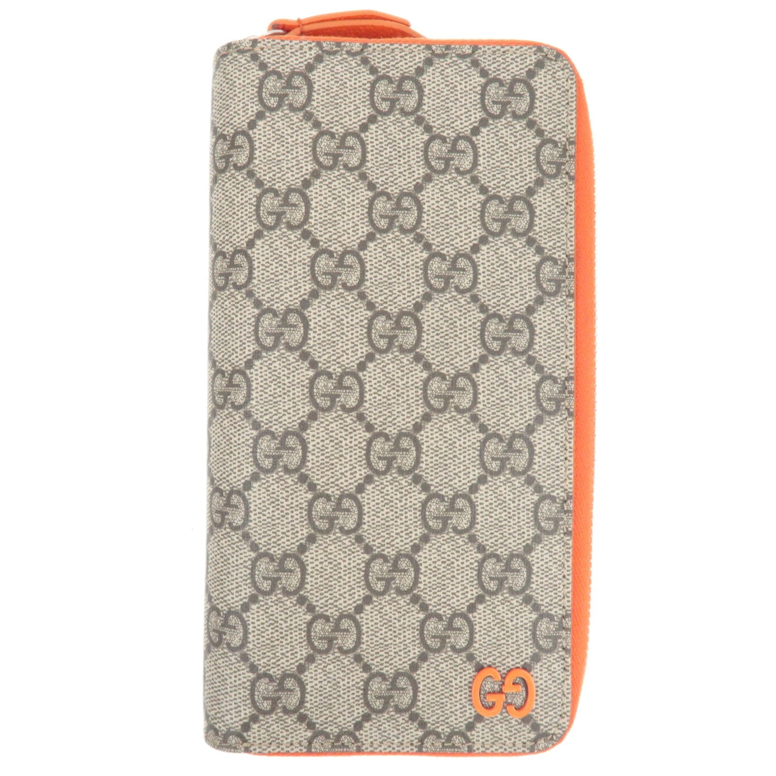 GUCCI Long Wallet GG Supreme Leather Beige Orange 82205186428
