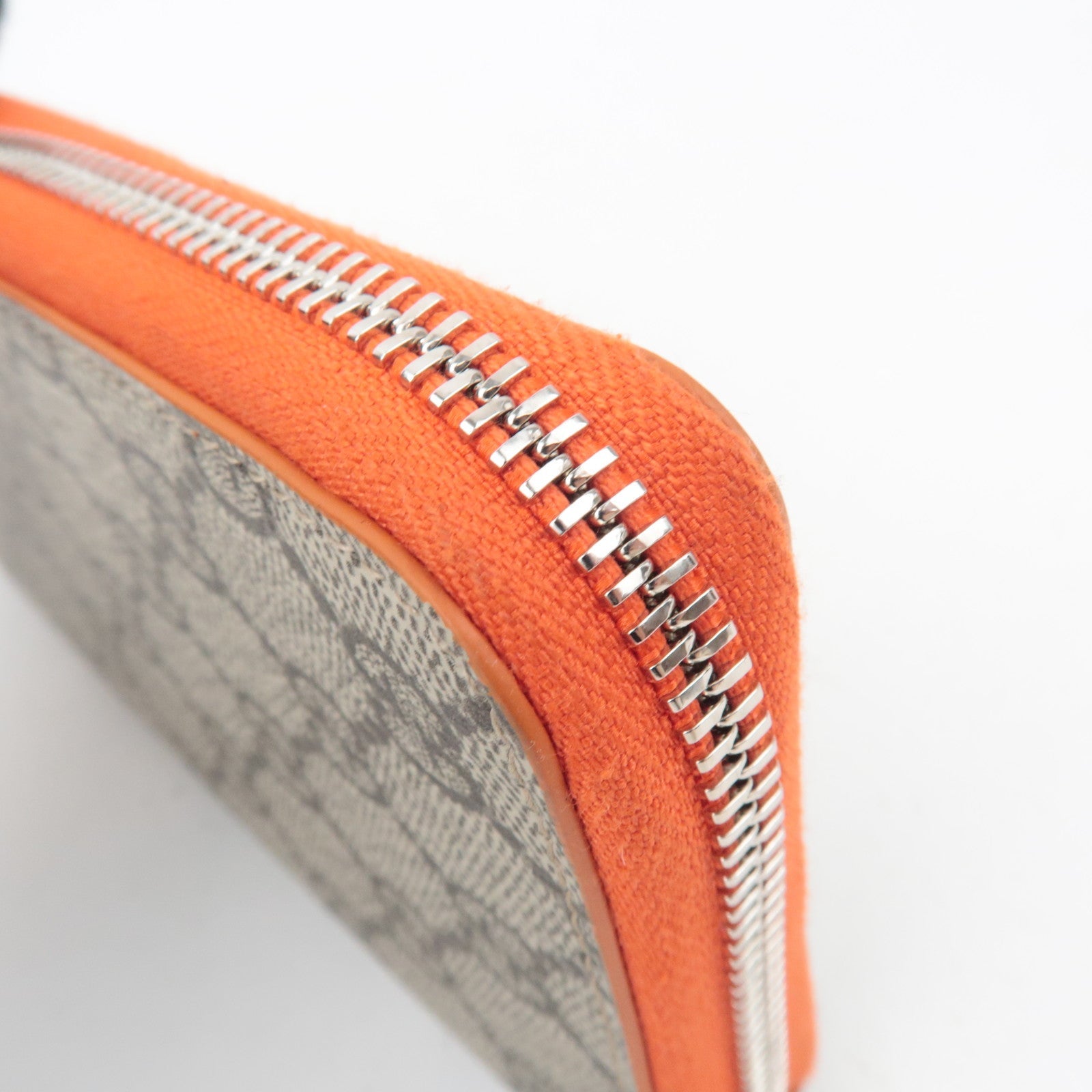 GUCCI Long Wallet GG Supreme Leather Beige Orange 822051