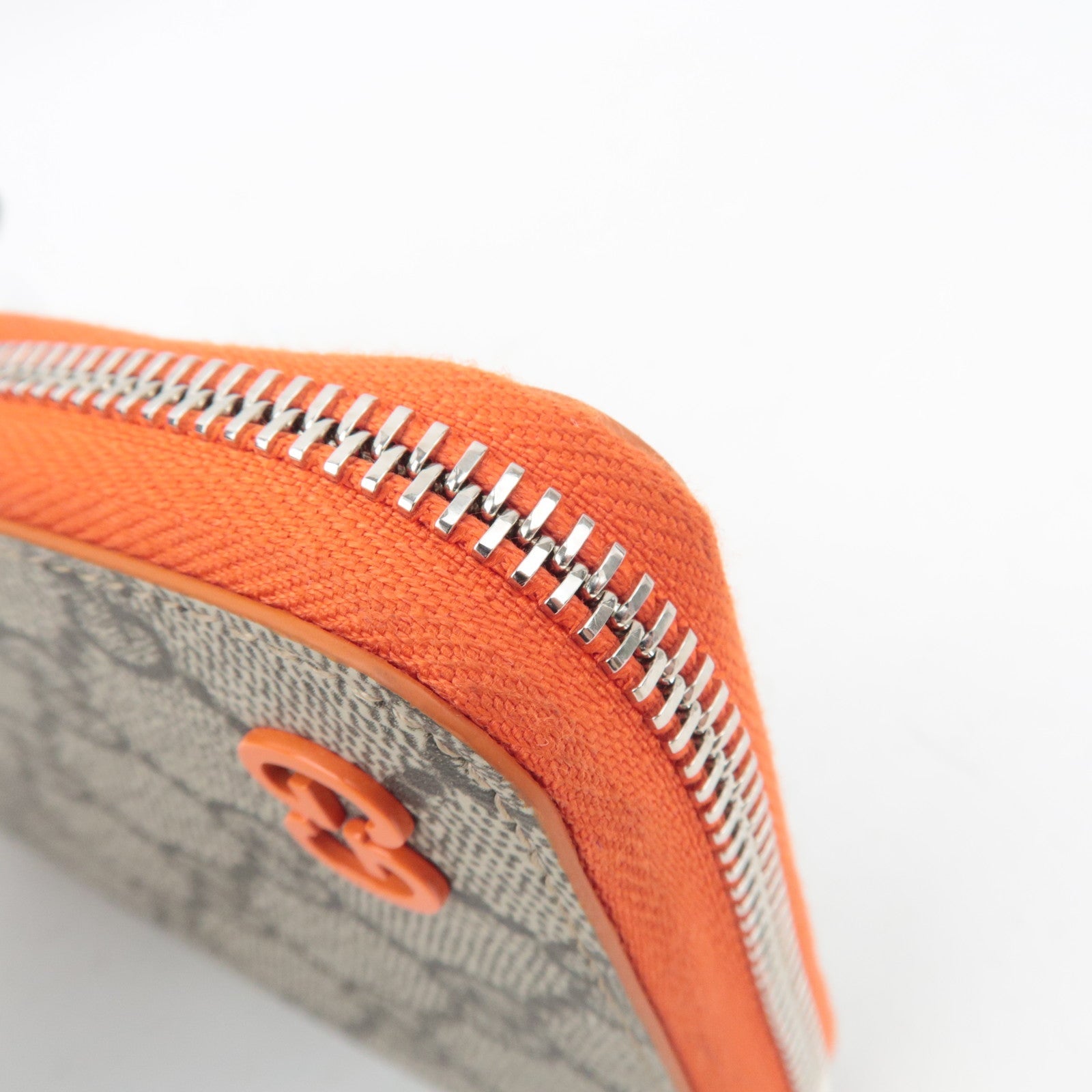 GUCCI Long Wallet GG Supreme Leather Beige Orange 822051