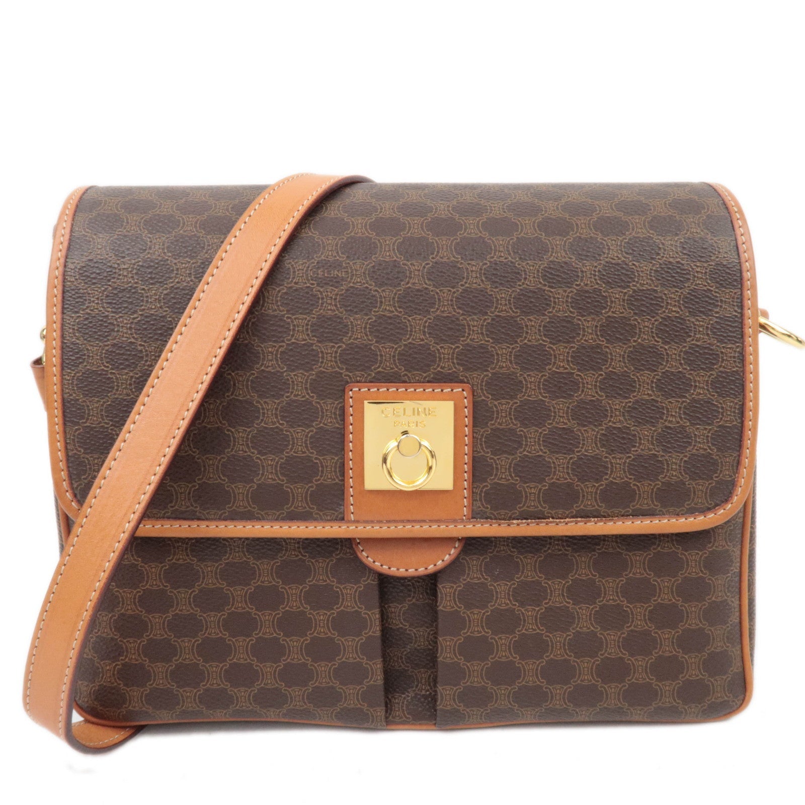 CELINE Macadam Shoulder Bag Brown86465