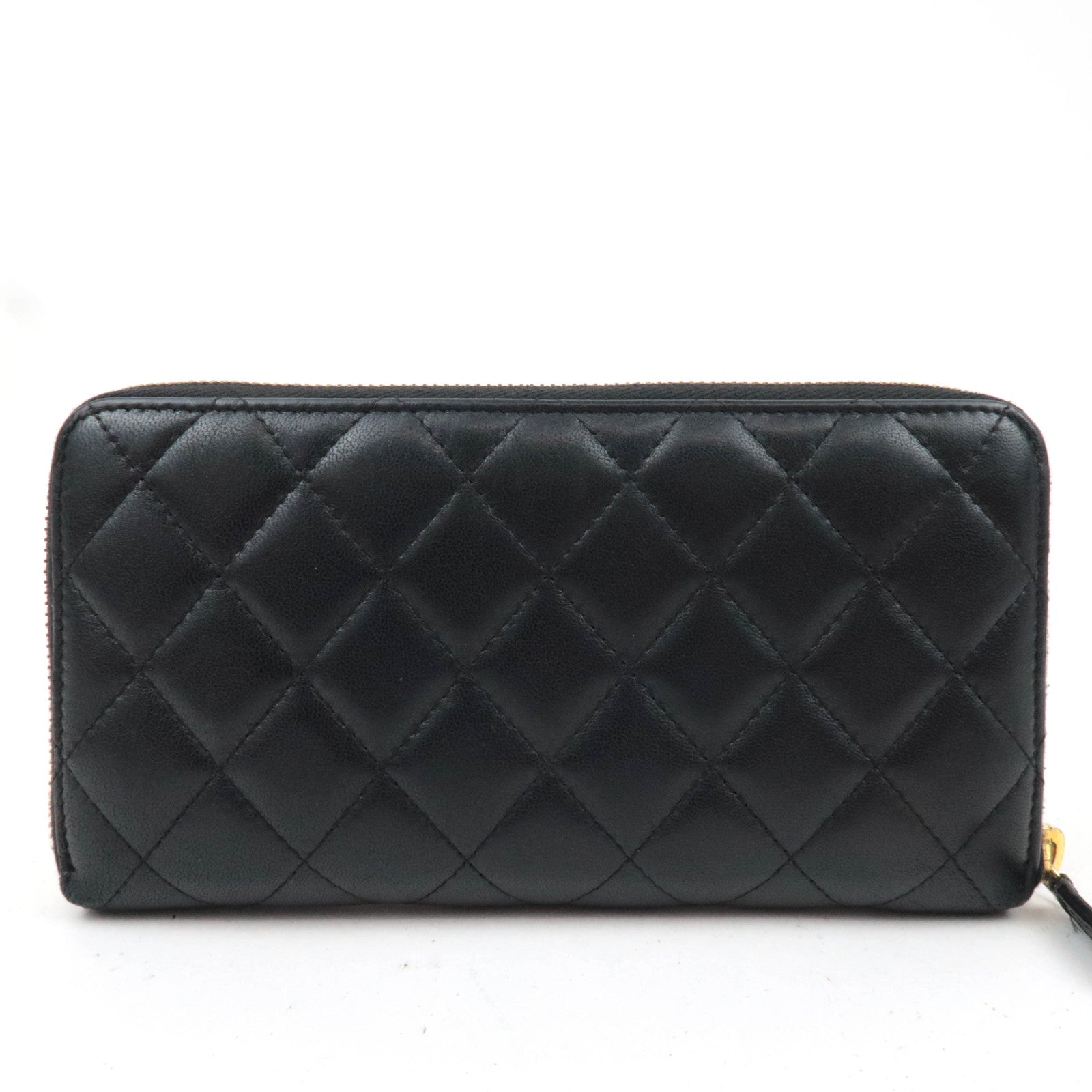 CHANEL Matelasse Long Wallet Lambskin Black 22547683