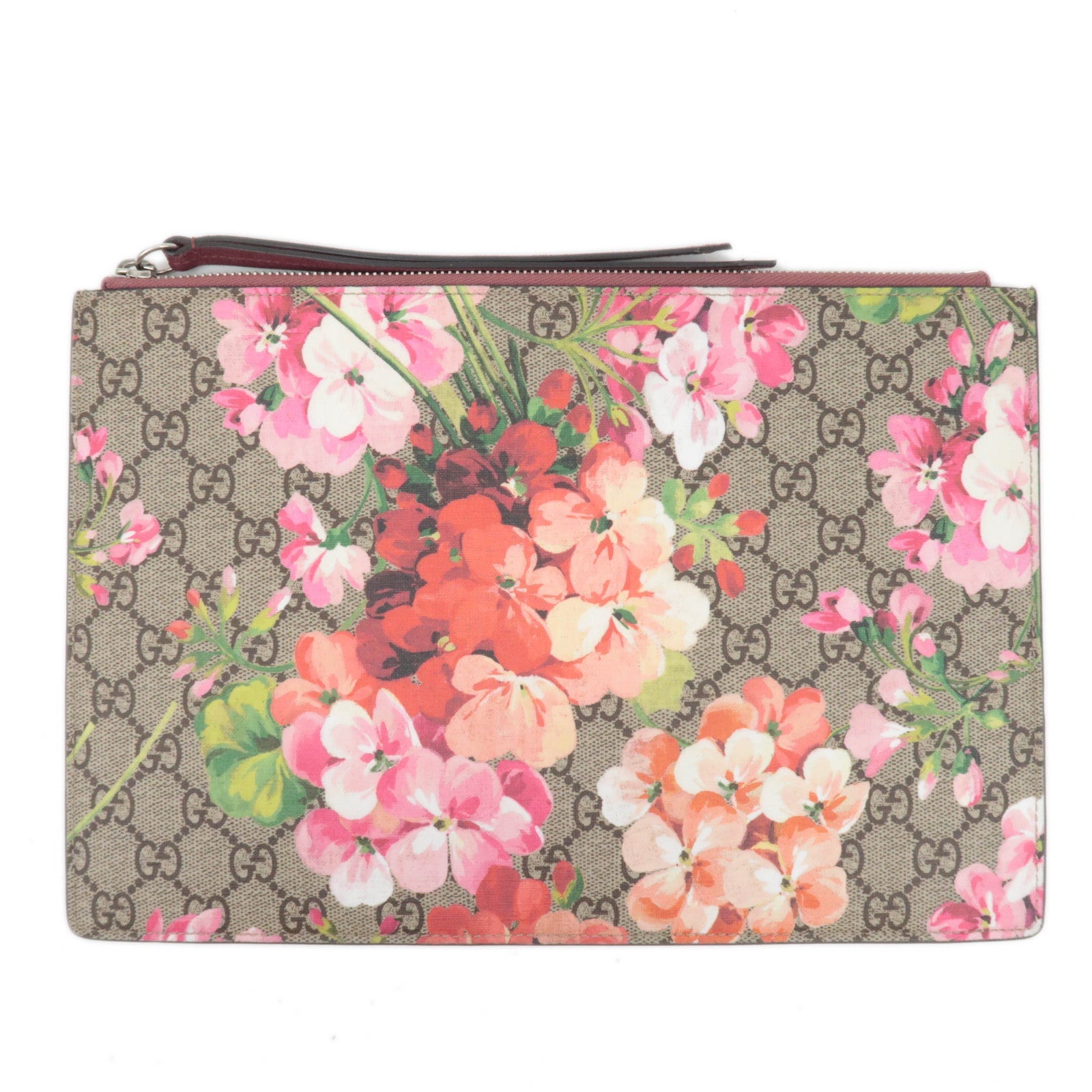 GUCCI GG Blooms Clutch Bag GG Supreme Beige Red 41080786480