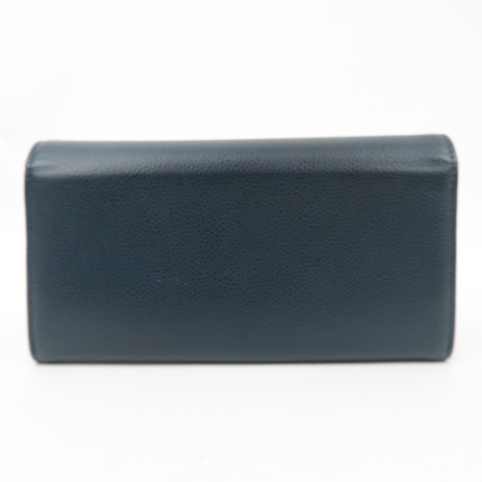 CHANEL Timeless CC Bifold Caviarskin Long Wallet Navy