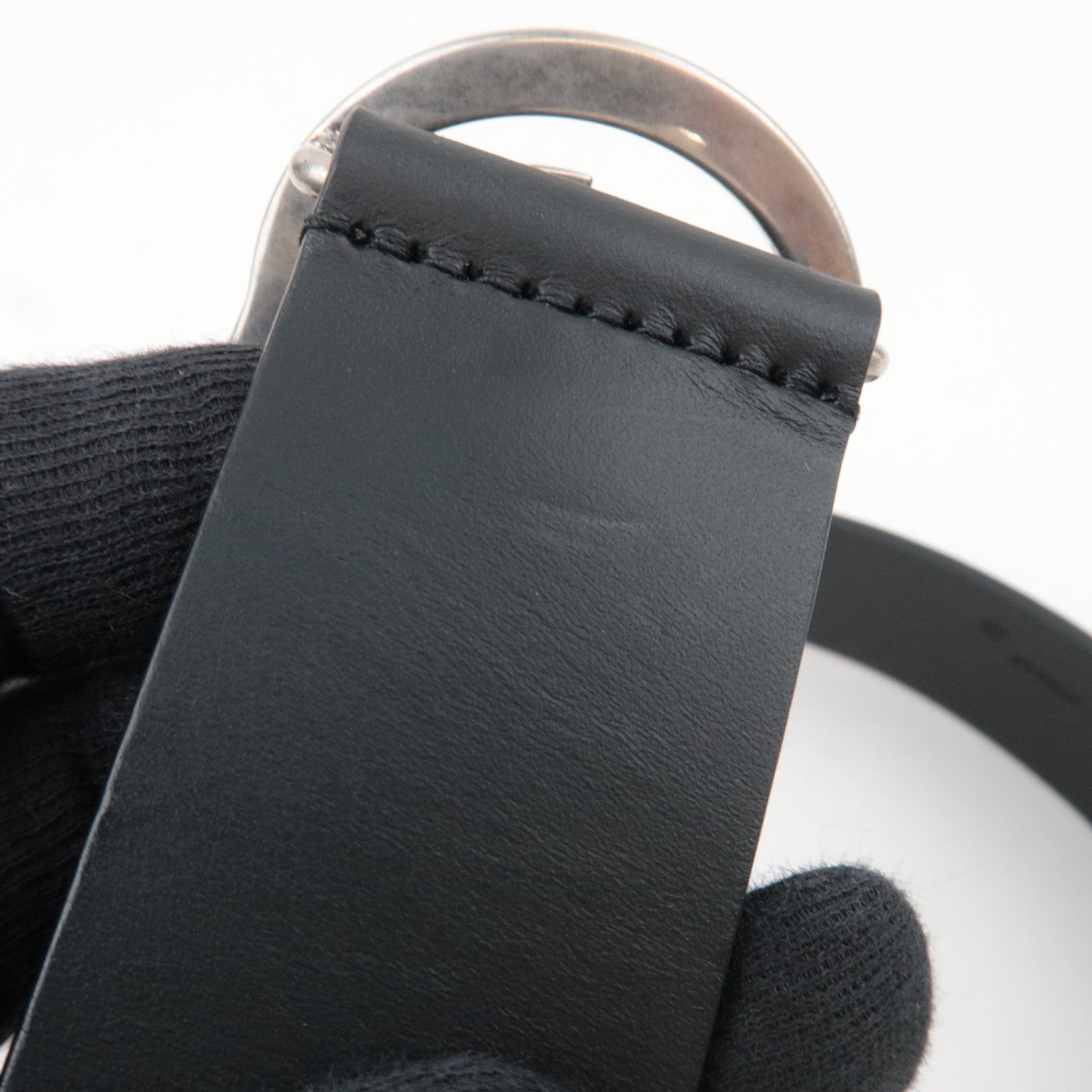 GUCCI Interlocking G Leather Belt 75/30 Black 368186