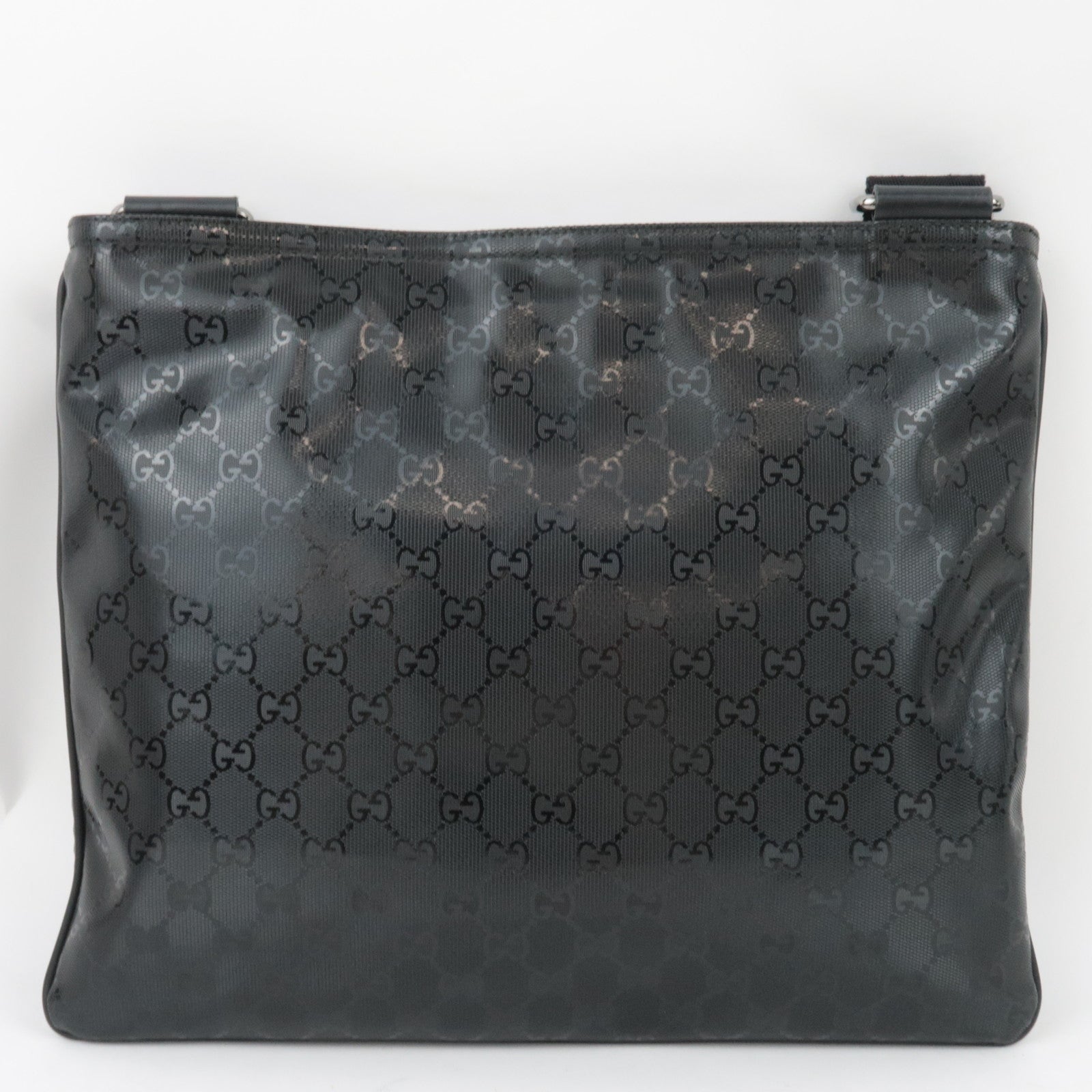 GUCCI GG Imprime PVC Leather Shoulder Bag Black 201446